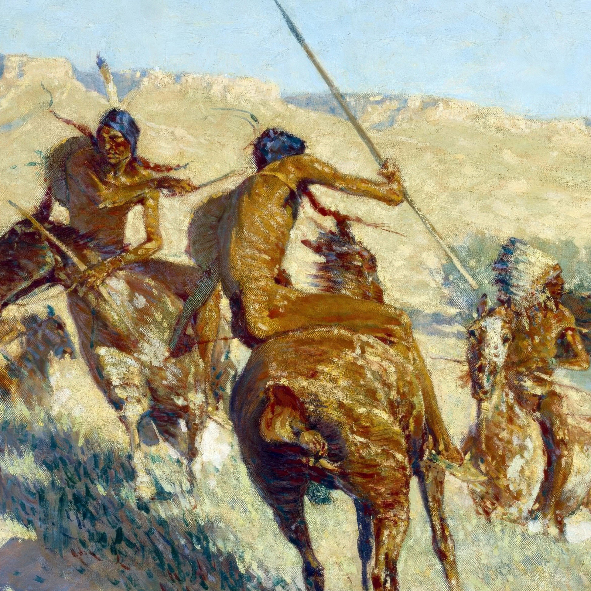 Episode of the Buffalo Gun – Frederic Remington, Classic Art Reproduction