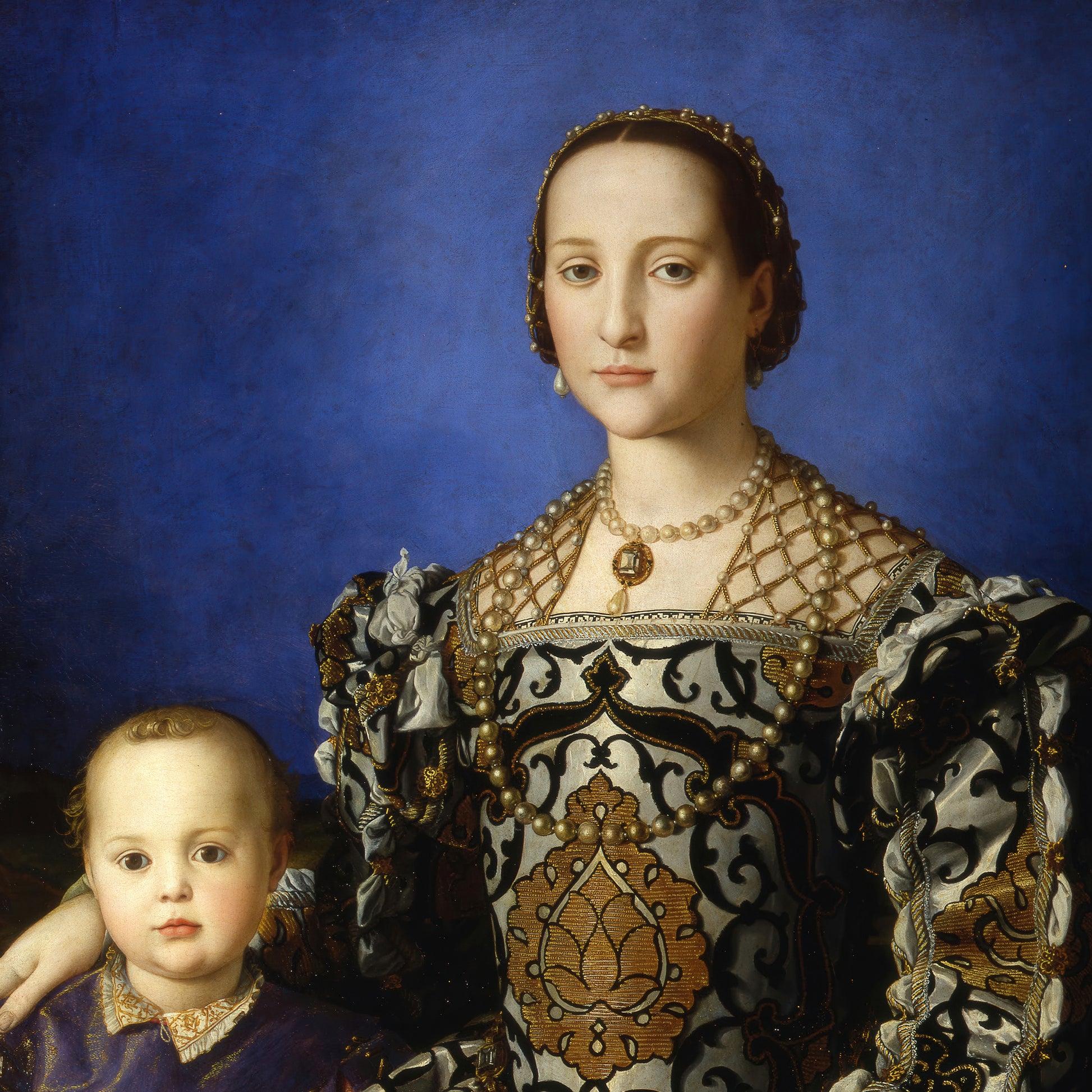Portrait of Eleonora di Toledo with her son Giovanni – Bronzino, Classic Art Reproduction