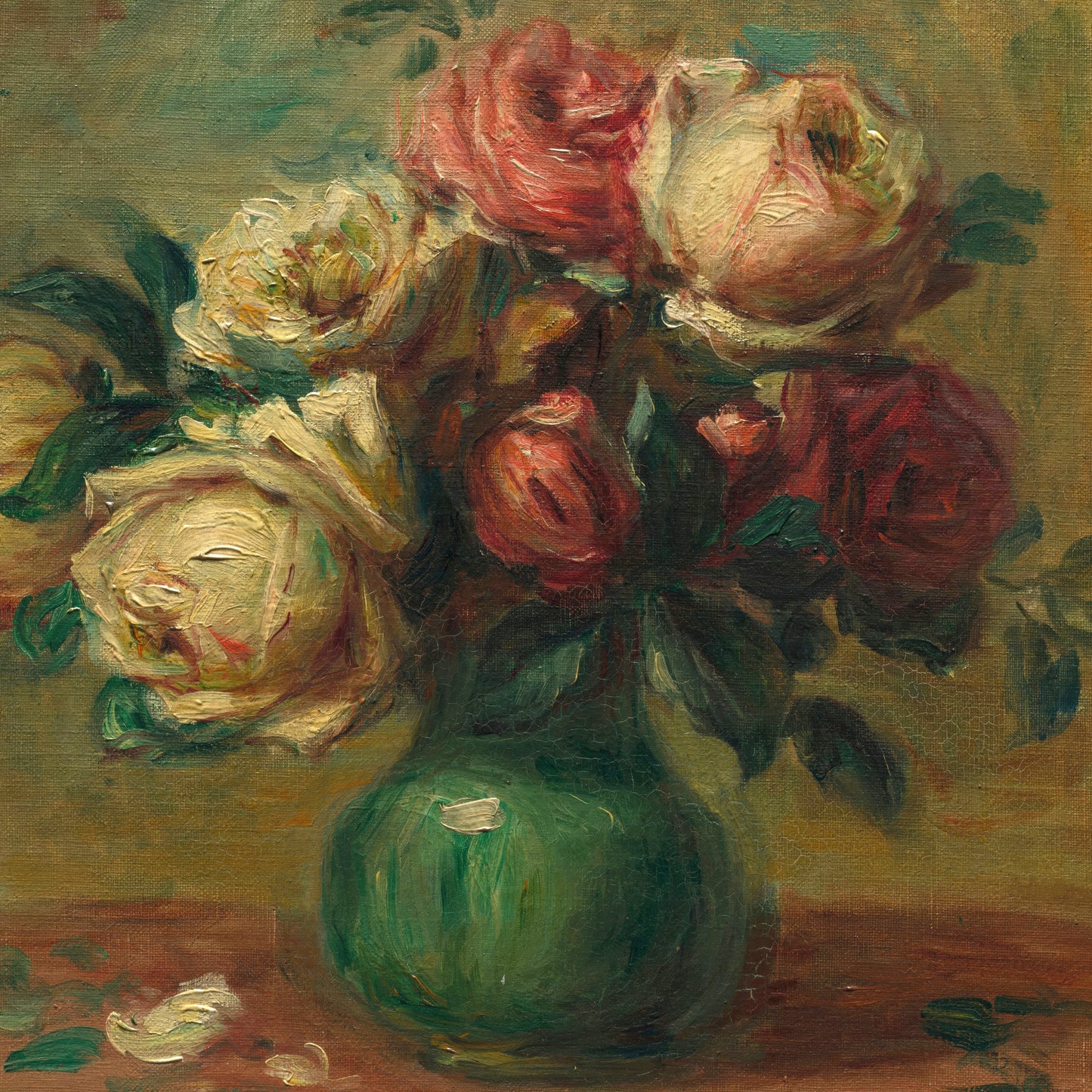 Roses in a Vase (1890) – Pierre-Auguste Renoir