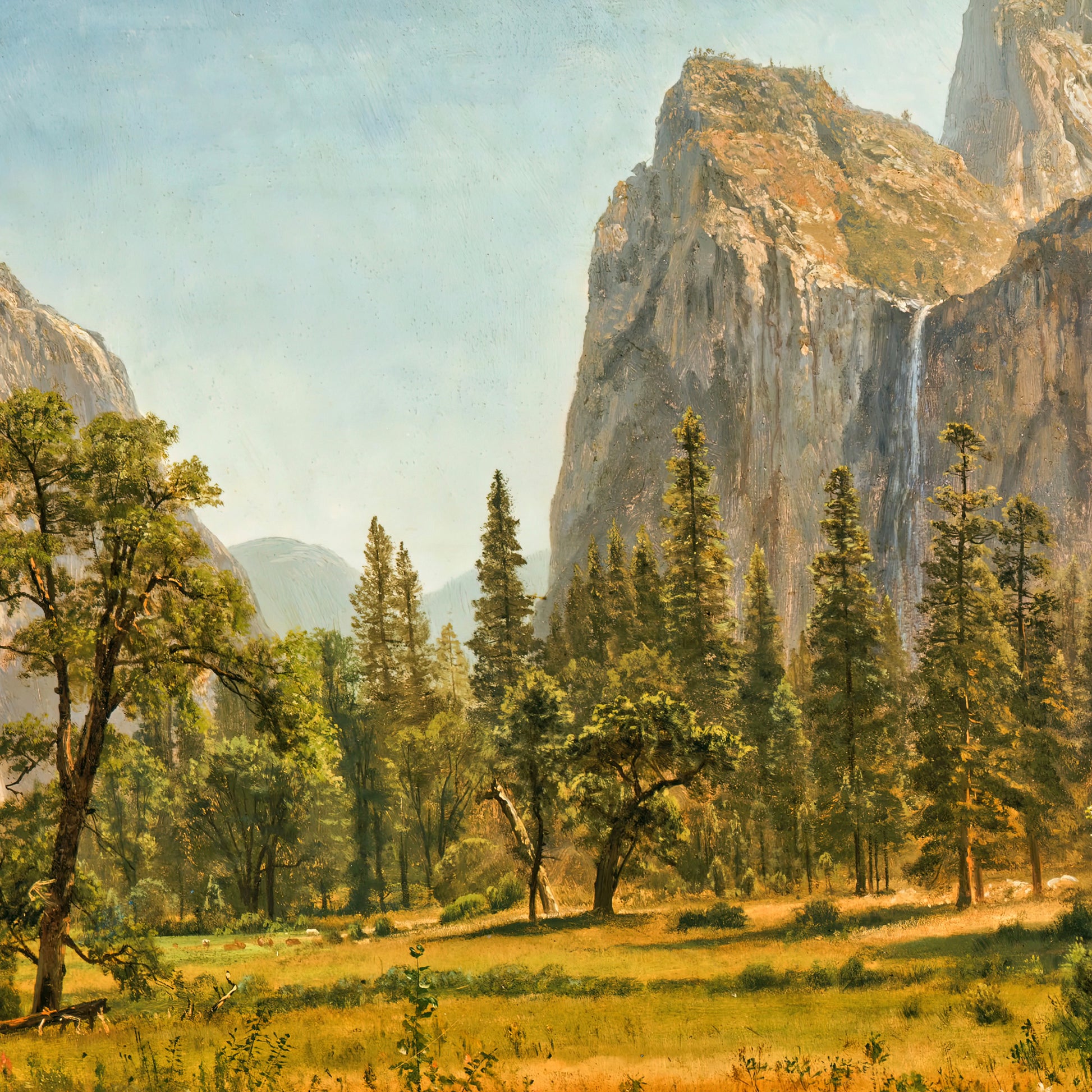 Bridal Veil Falls, Yosemite Valley – Albert Bierstadt, Classic Art Reproduction