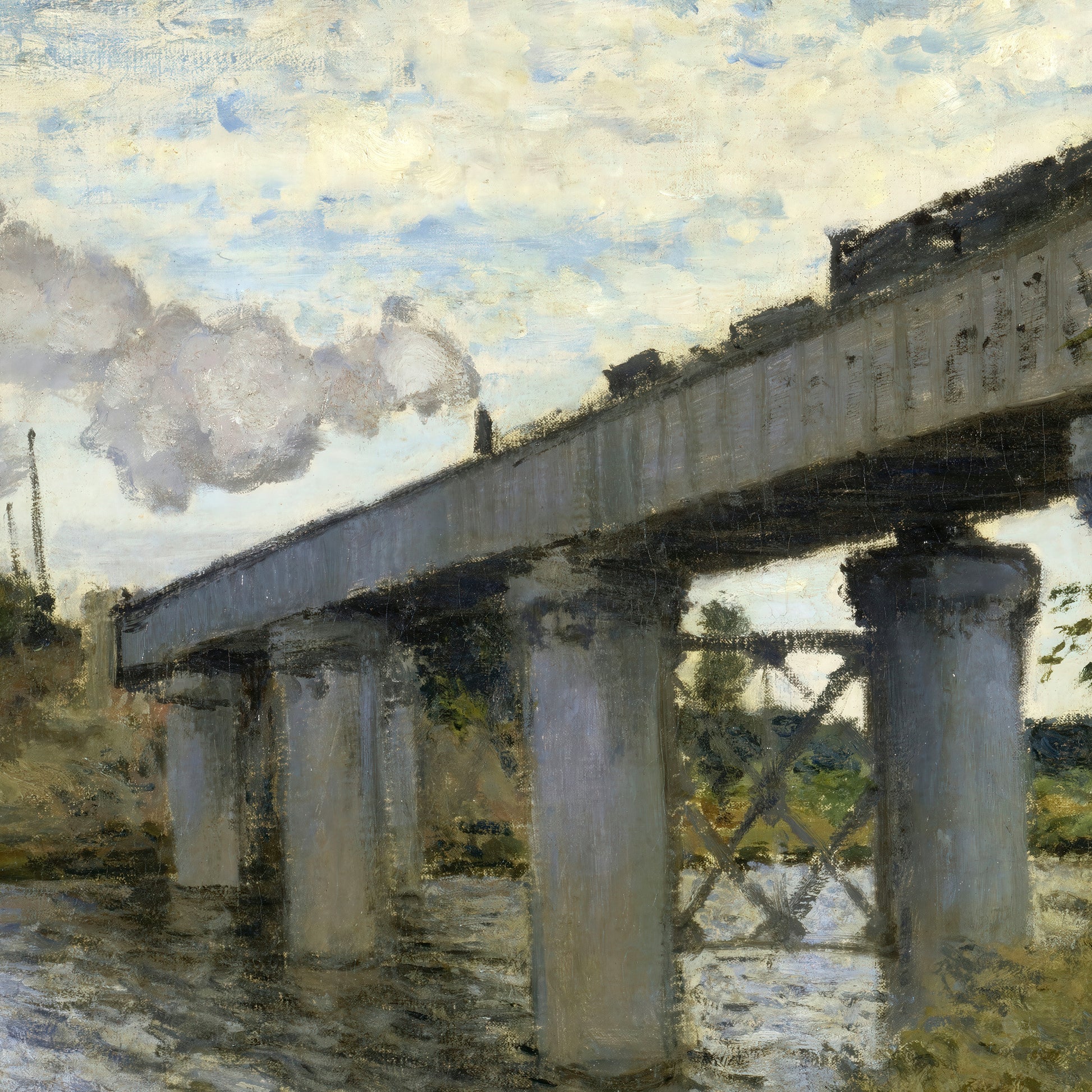 The Railroad bridge in Argenteuil (1873–1874) – Claude Monet - Printed Masterpieces