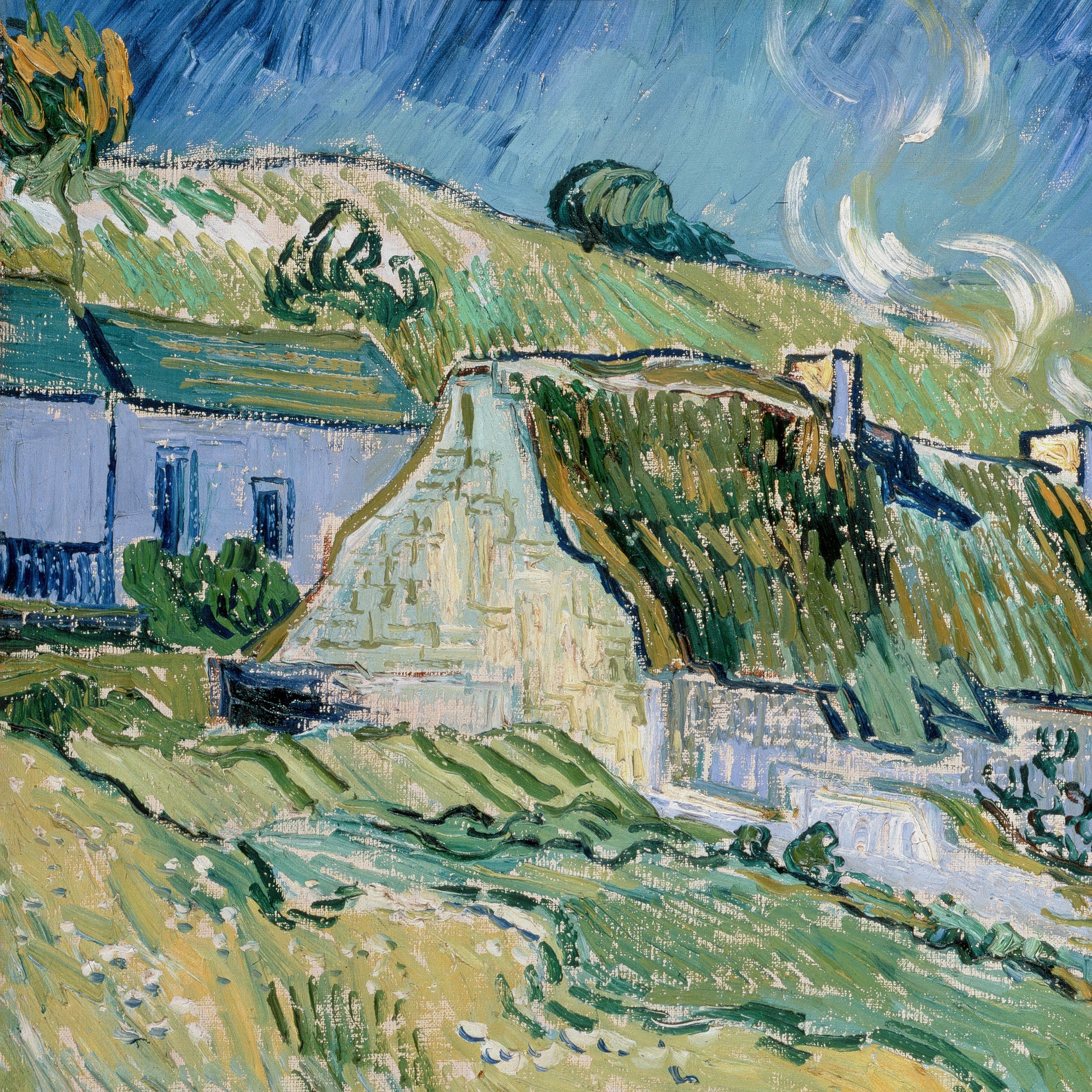Thatched Cottages at Cordeville – Vincent van Gogh, Classic Art Reproduction