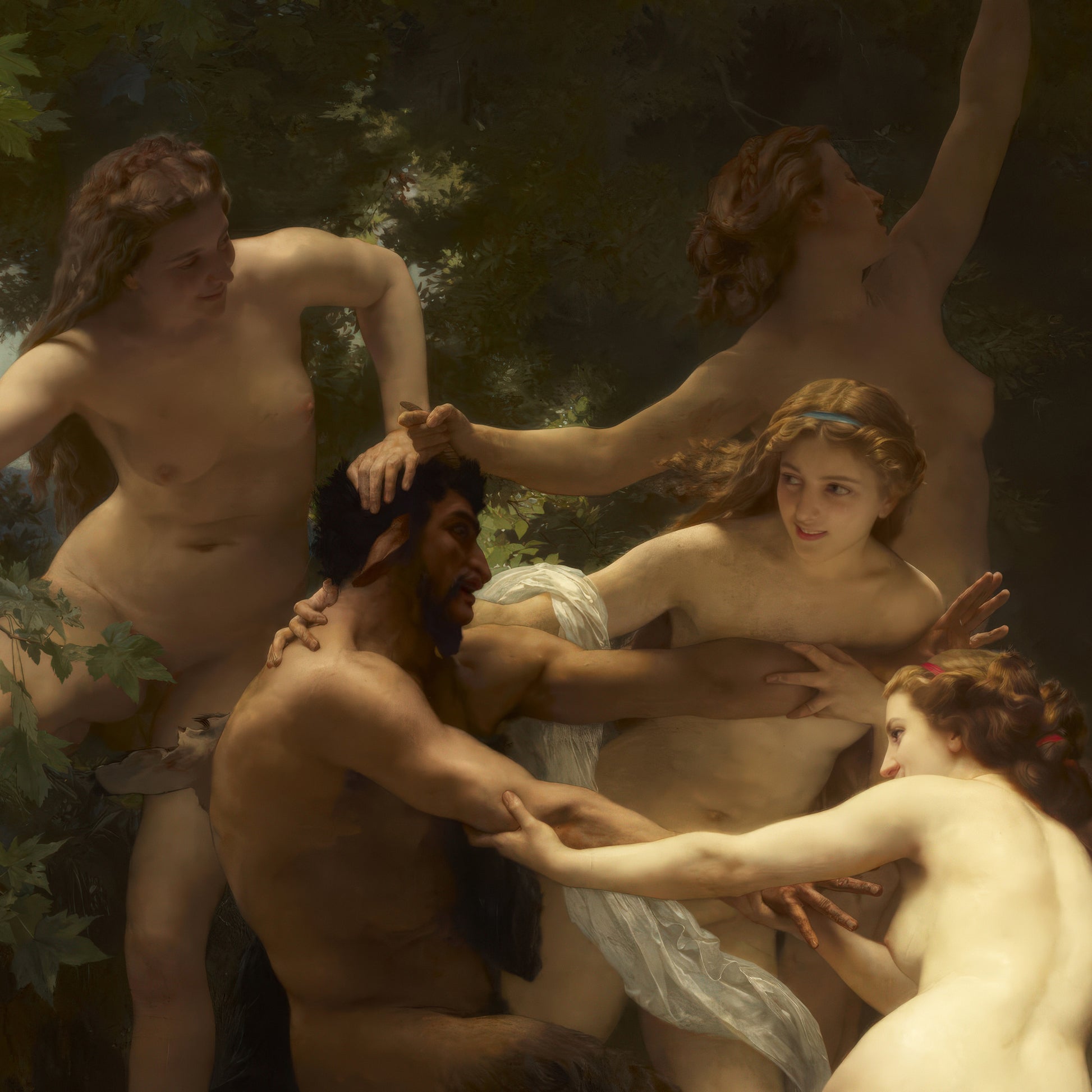 Nymphs and Satyr – William-Adolphe Bouguereau, Classic Art Reproduction