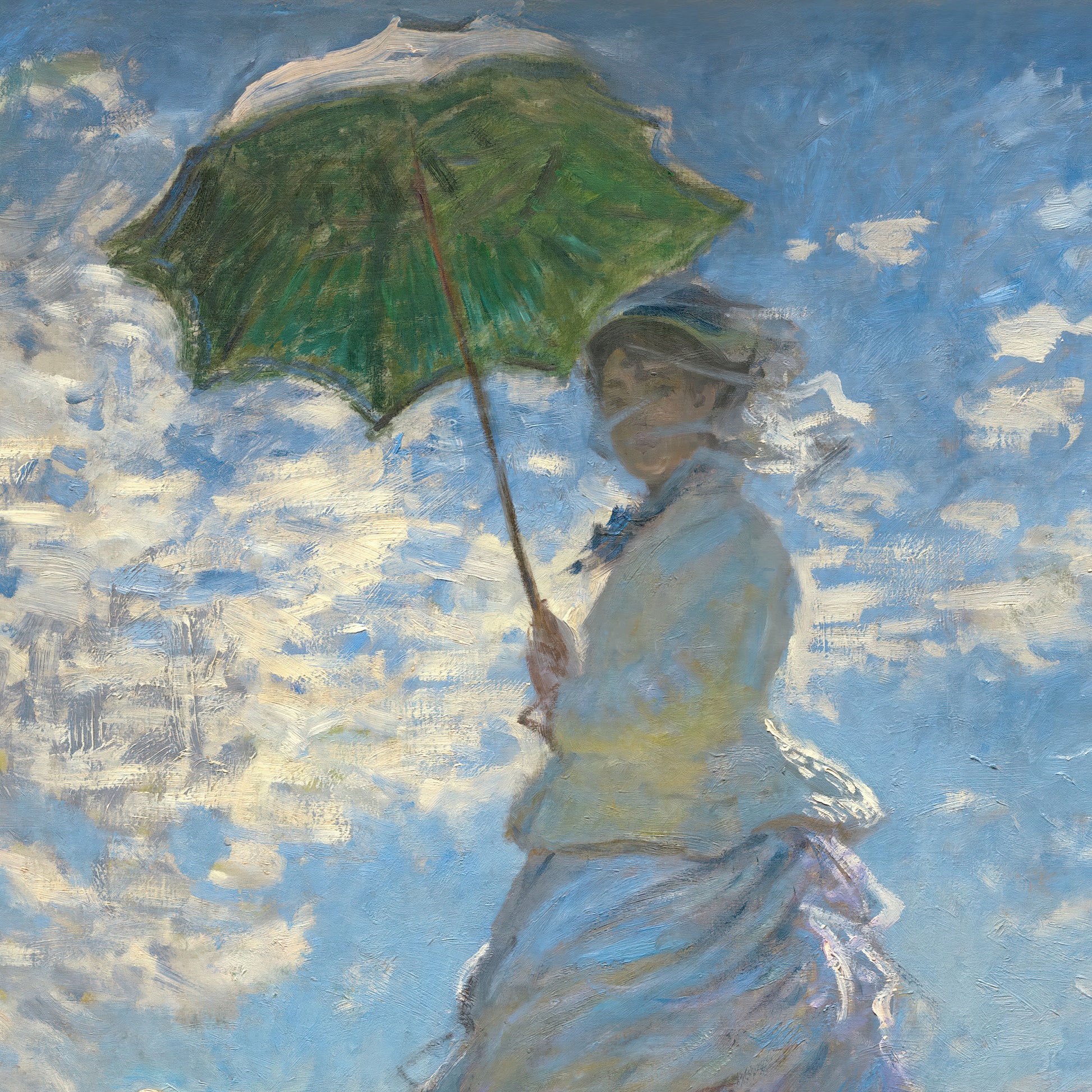 Woman with a Parasol – Claude Monet, Classic Art Reproduction