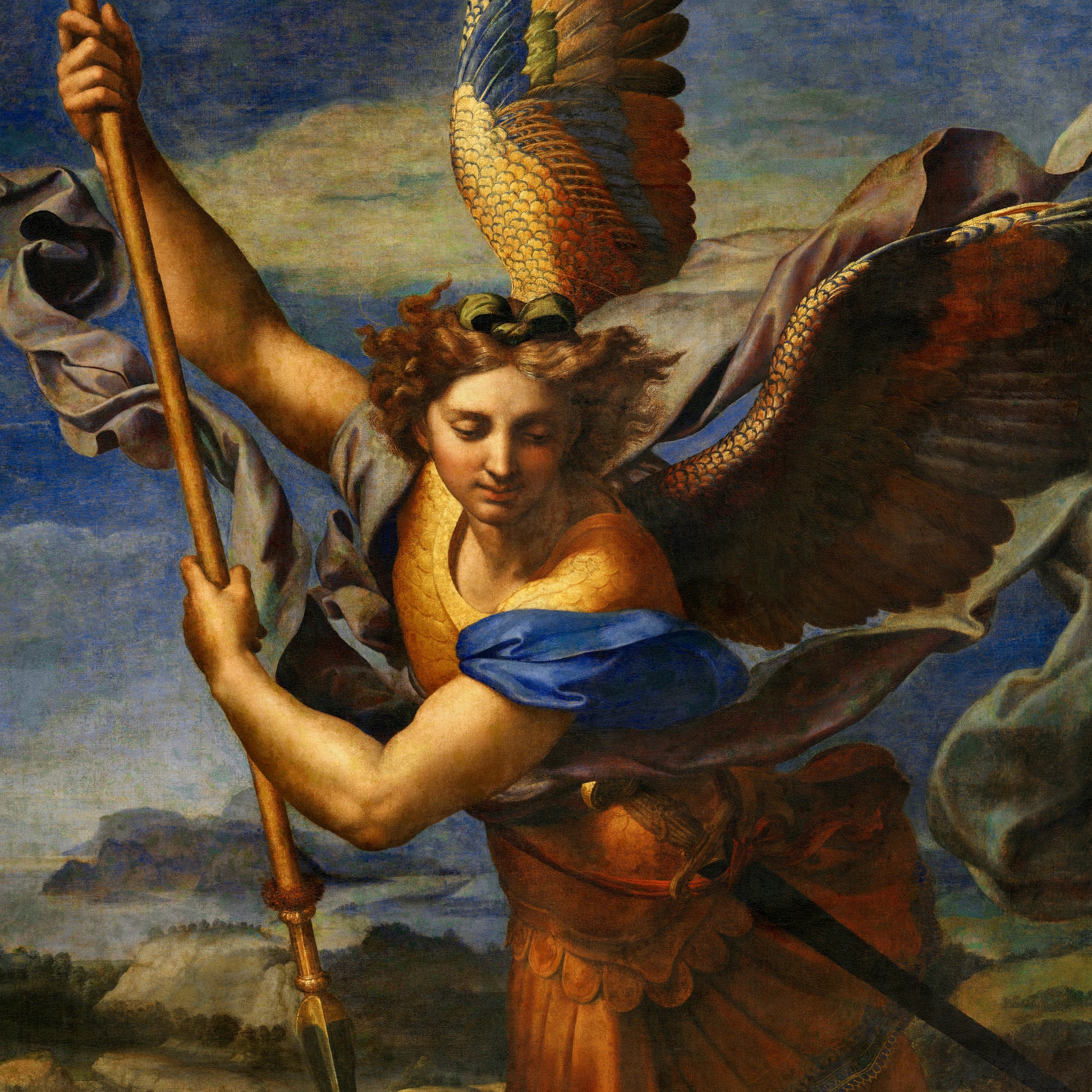 Saint Michael Vanquishing Satan (1518) – Raphael Santi