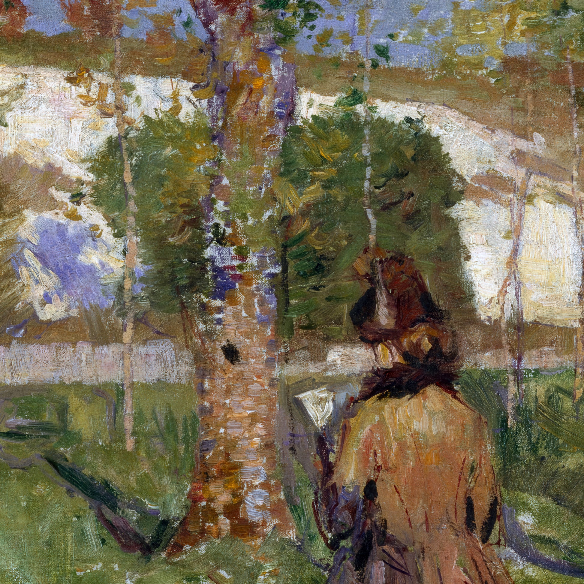 Madame Sisley on the banks of the Loing at Moret (1887) – John Peter Russell