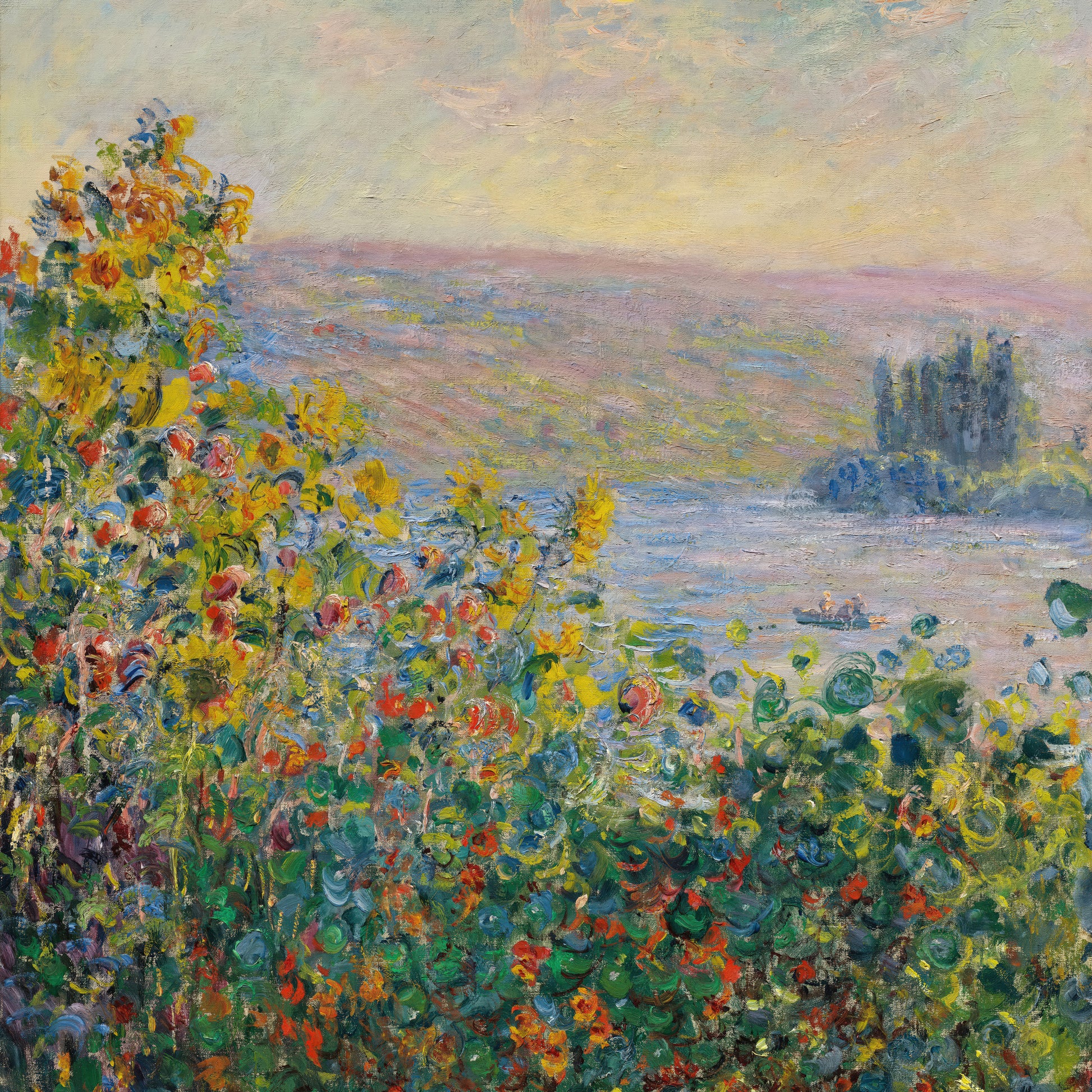 Flower Beds at Vétheuil (1881) – Claude Monet
