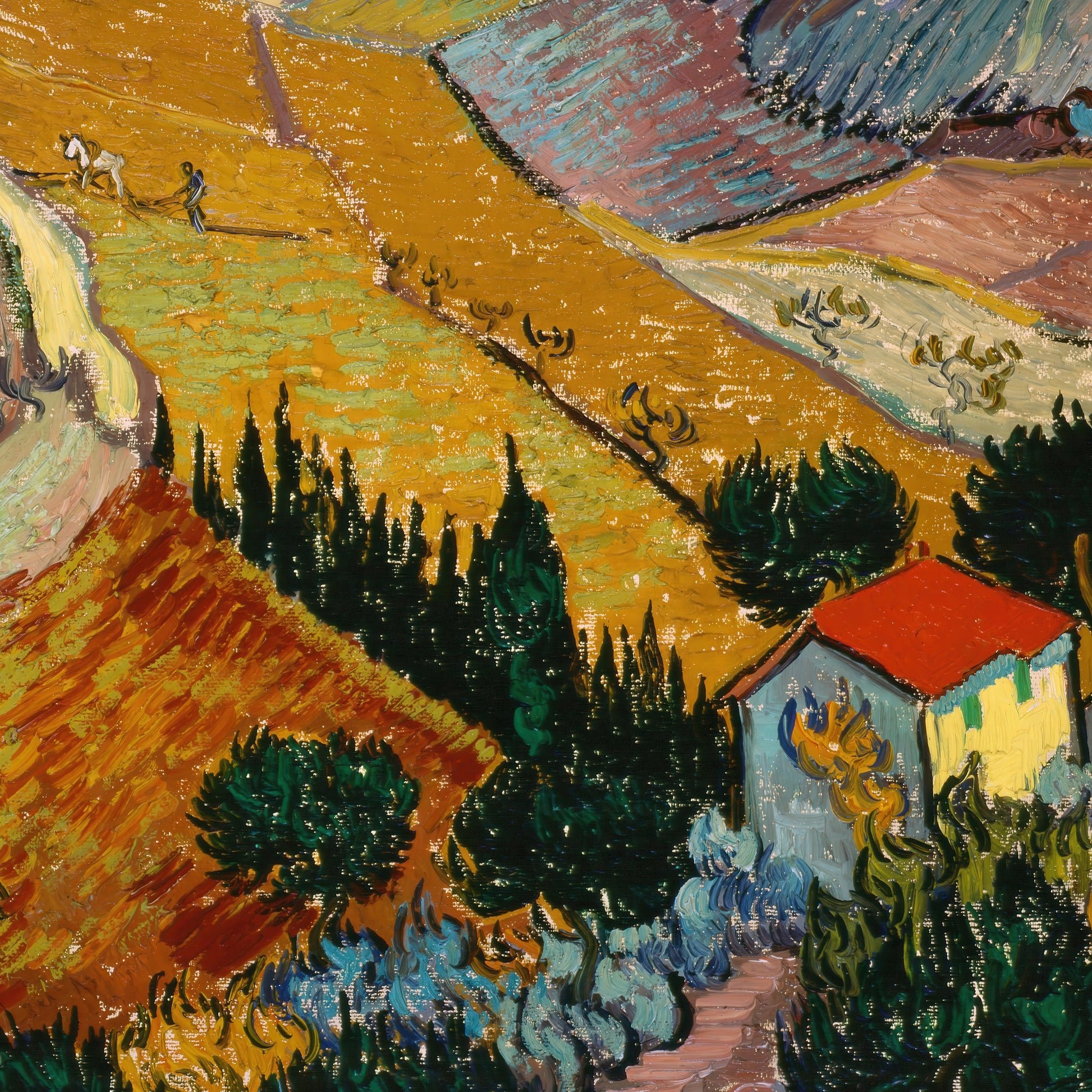 Valley with Ploughman (1889) – Vincent van Gogh - Printed Masterpieces