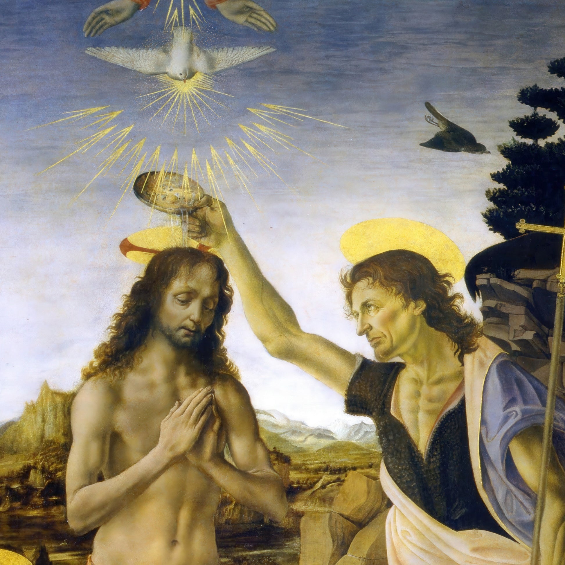 Baptism of Christ – Andrea del Verrocchio, Classic Art Reproduction