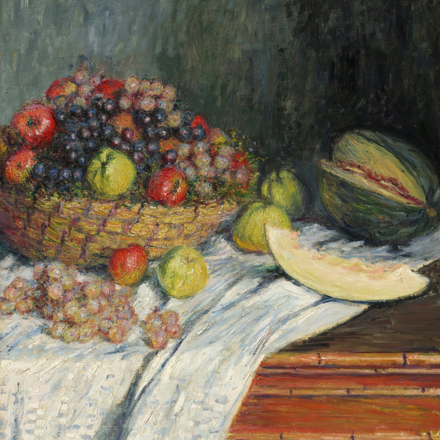 Still Life with a Honeydew Melon (1879) – Claude Monet