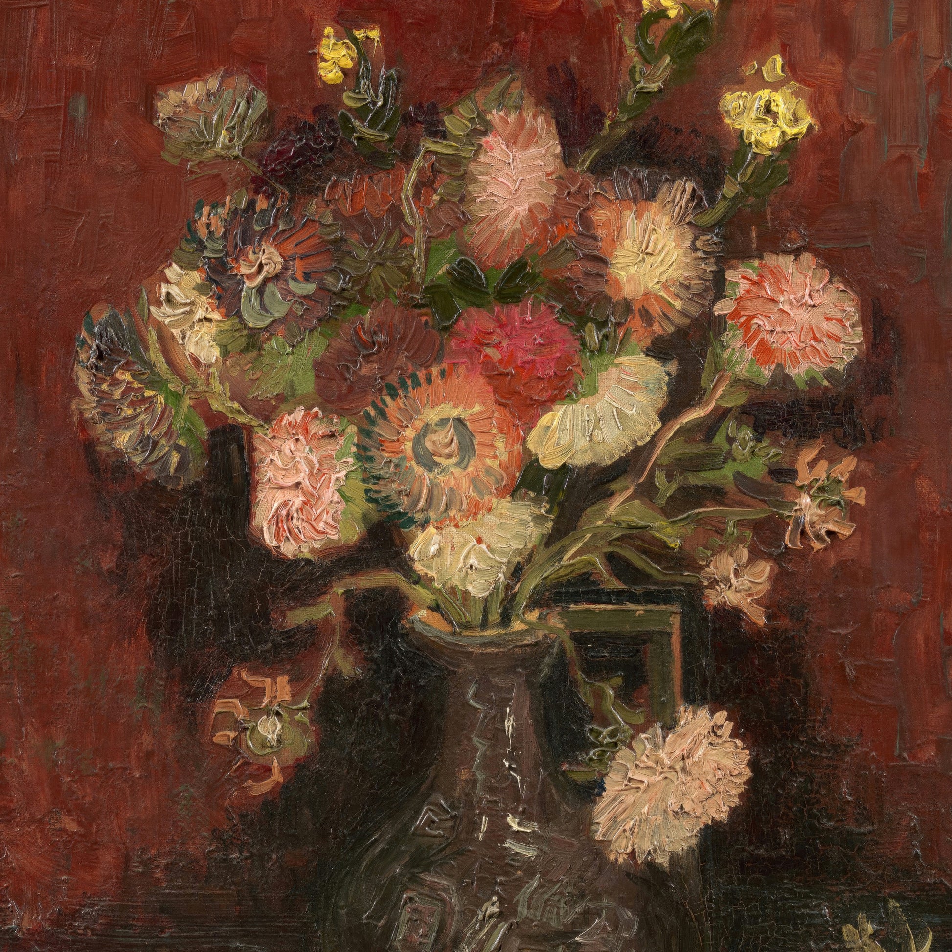 Vase with Chinese Asters and Gladioli (1886) – Vincent van Gogh - Printed Masterpieces