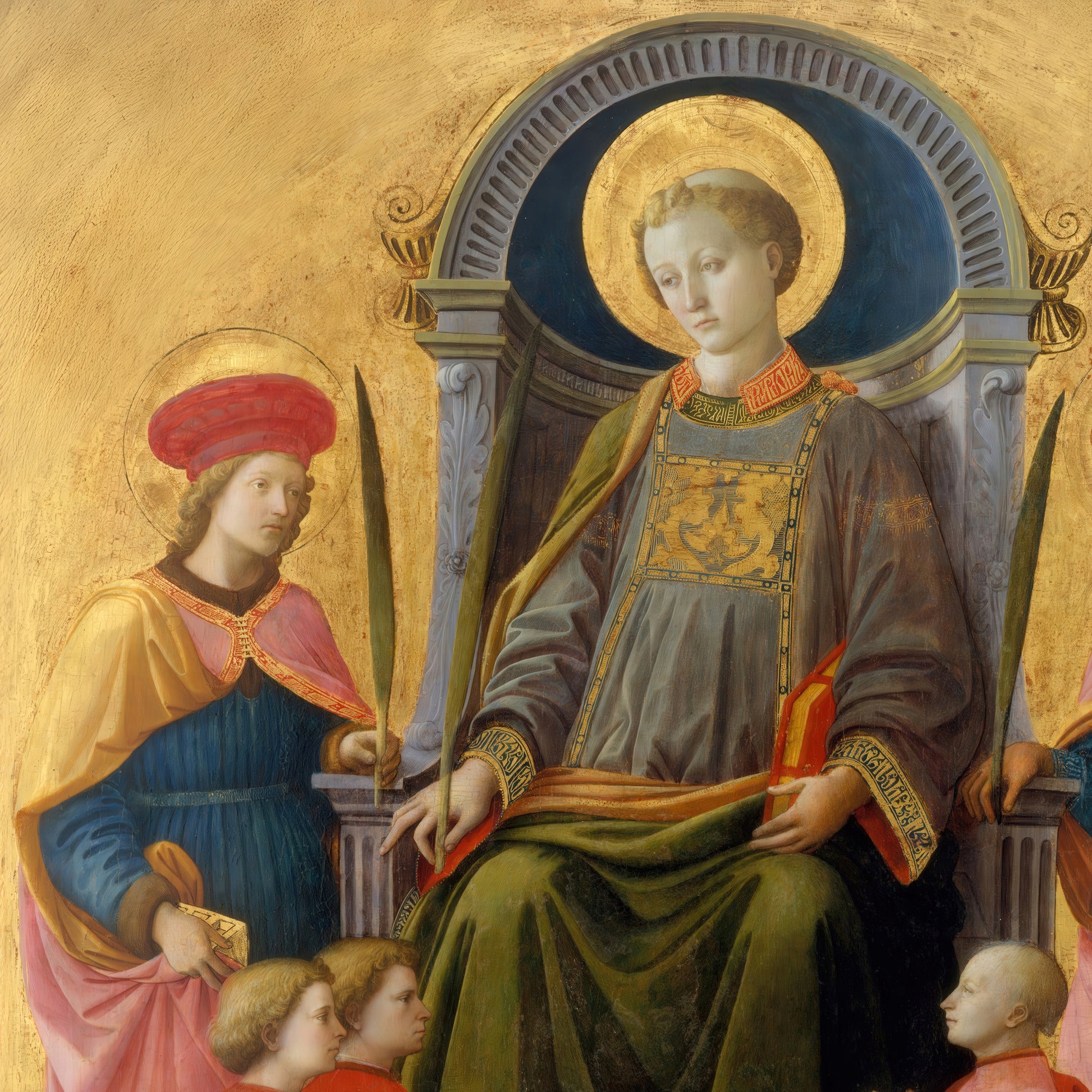 Saint Lawrence Enthroned with Saints and Donors – Filippo Lippi, Classic Art Reproduction