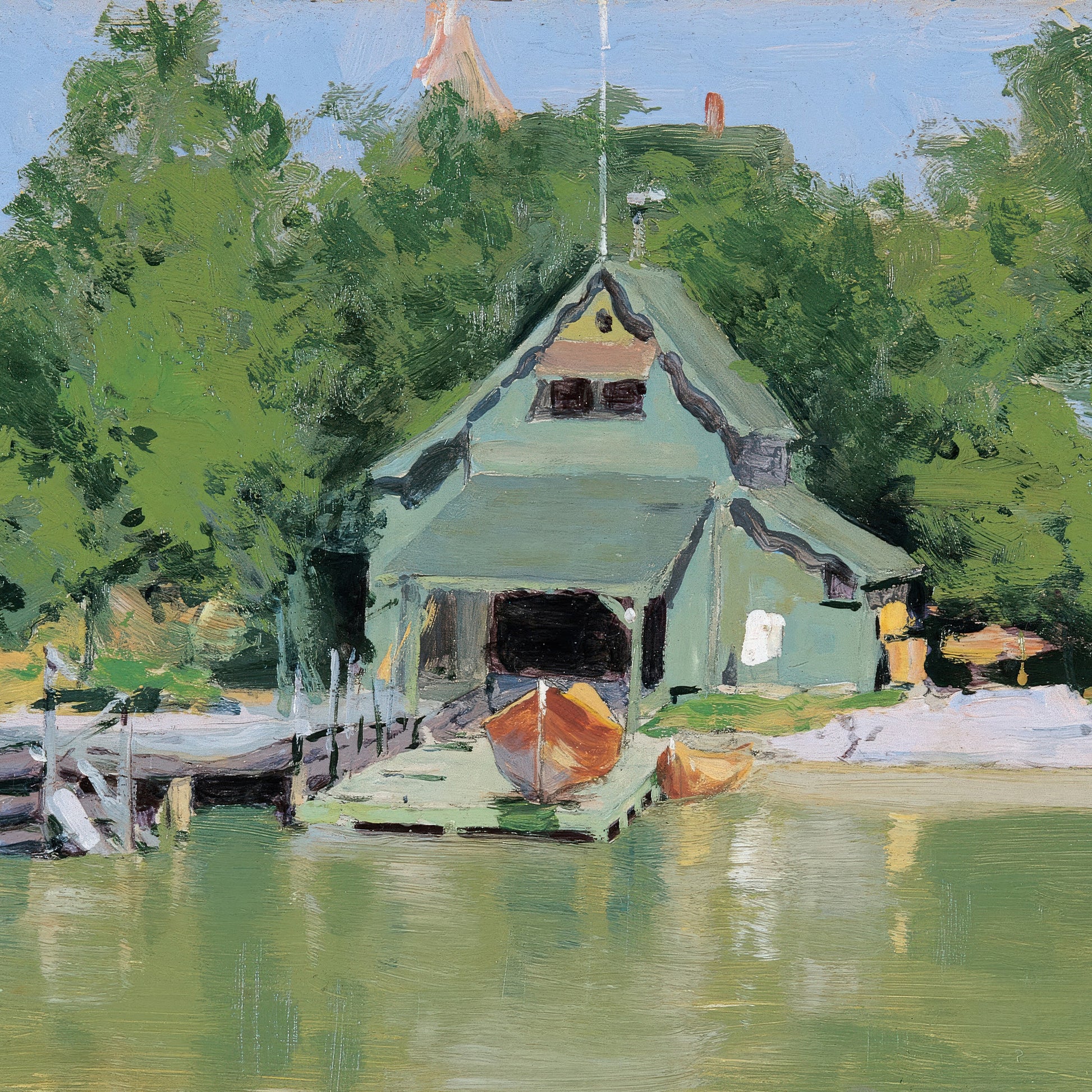 Boat House at Ingleneuk (1903) – Frederic Remington - Printed Masterpieces