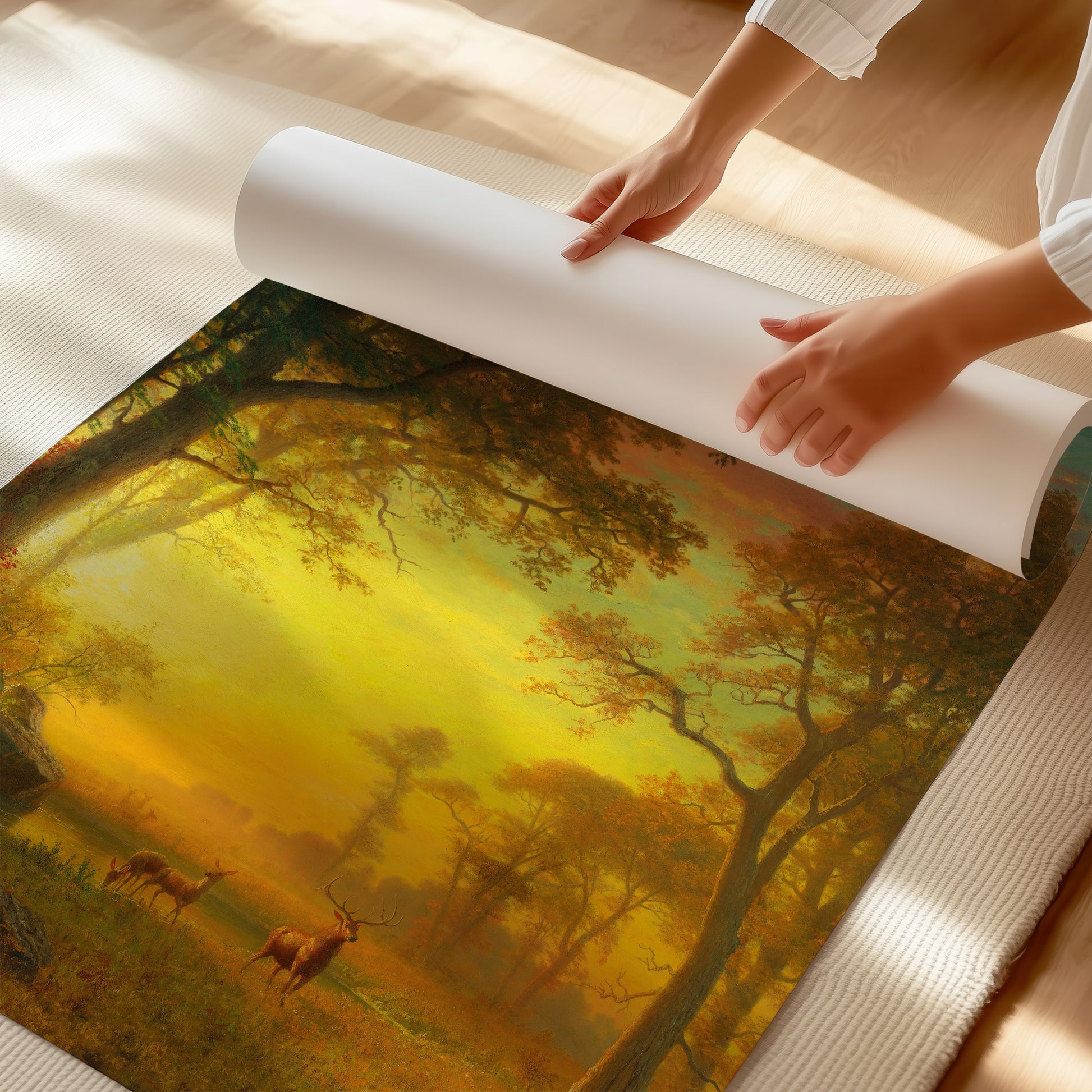 Light in the Forest – Albert Bierstadt, Classic Art Reproduction
