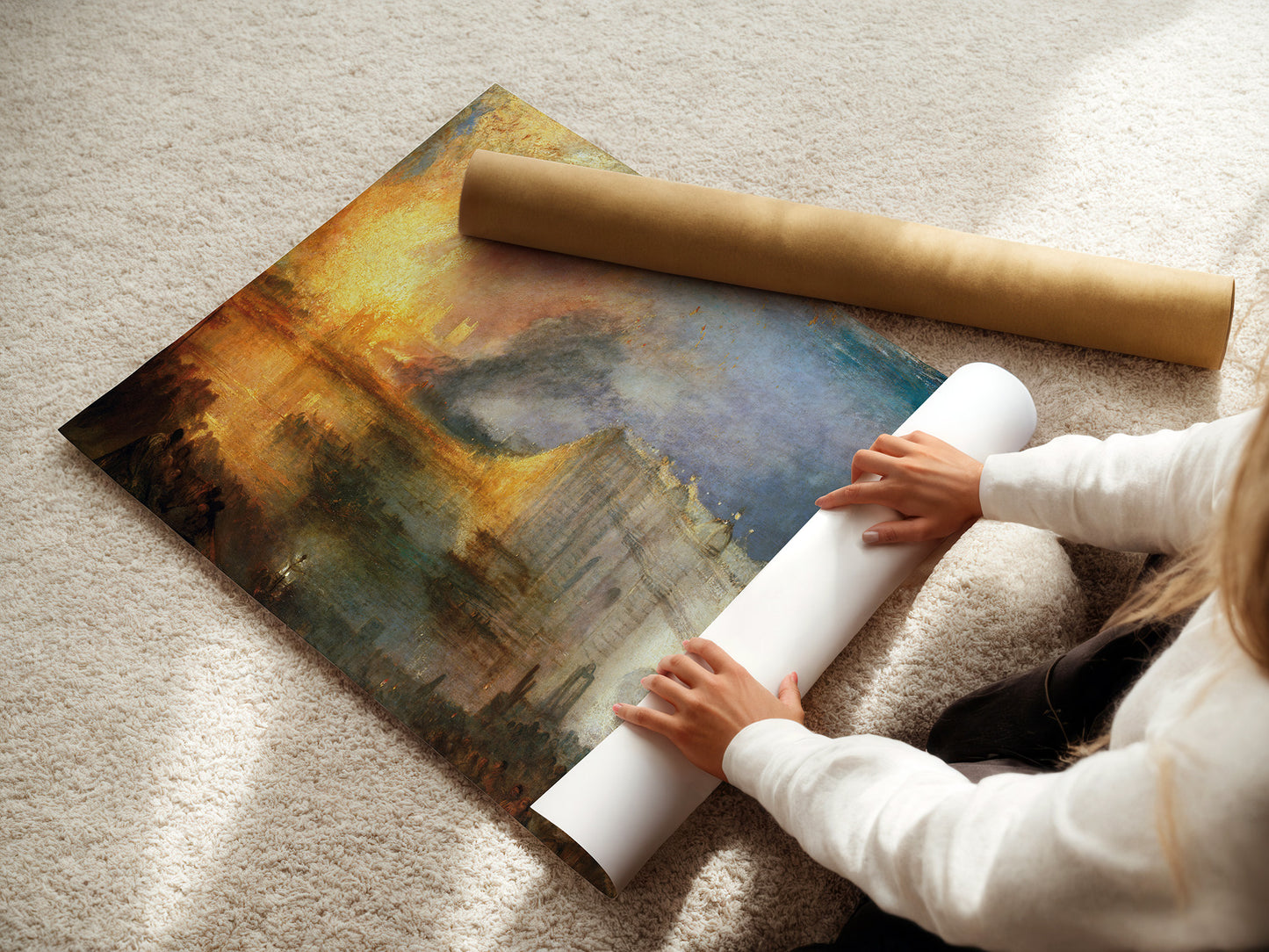 The Burning of the Houses of Lords and Commons, October 16, 1834 (1834) – Joseph Mallord William Turner