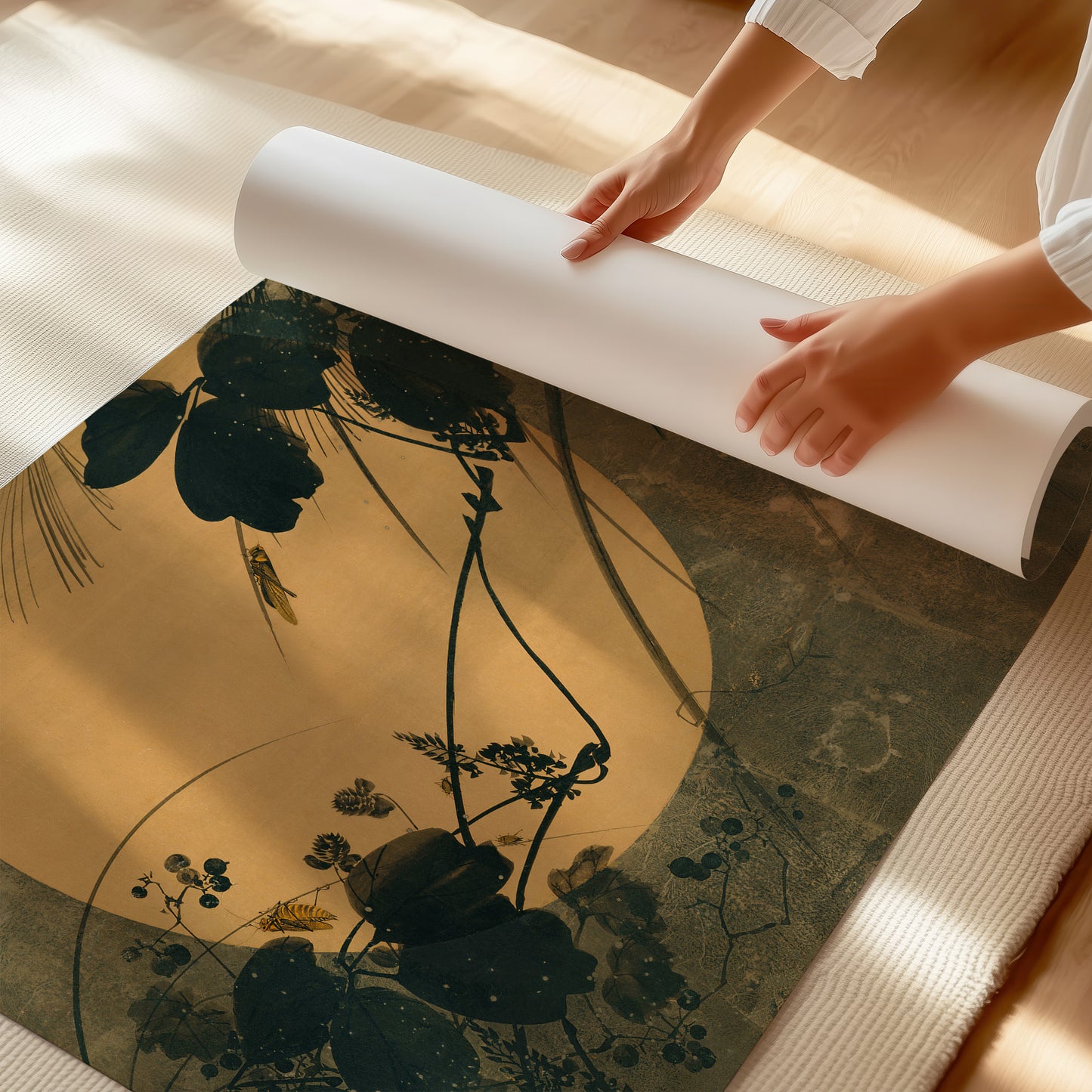 Autumn Grasses in Moonlight (1868) – Shibata Zeshin