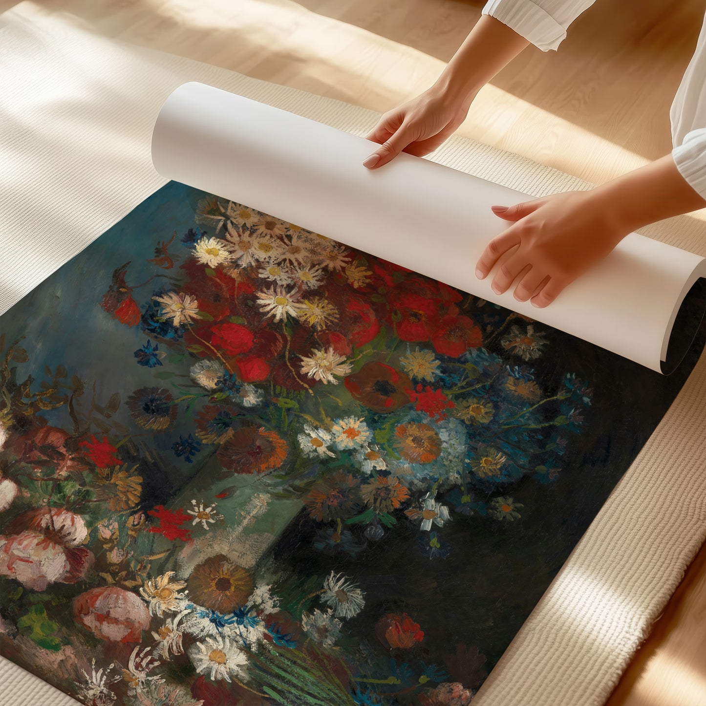 Still life with meadow flowers and roses (1886–1887) – Vincent van Gogh