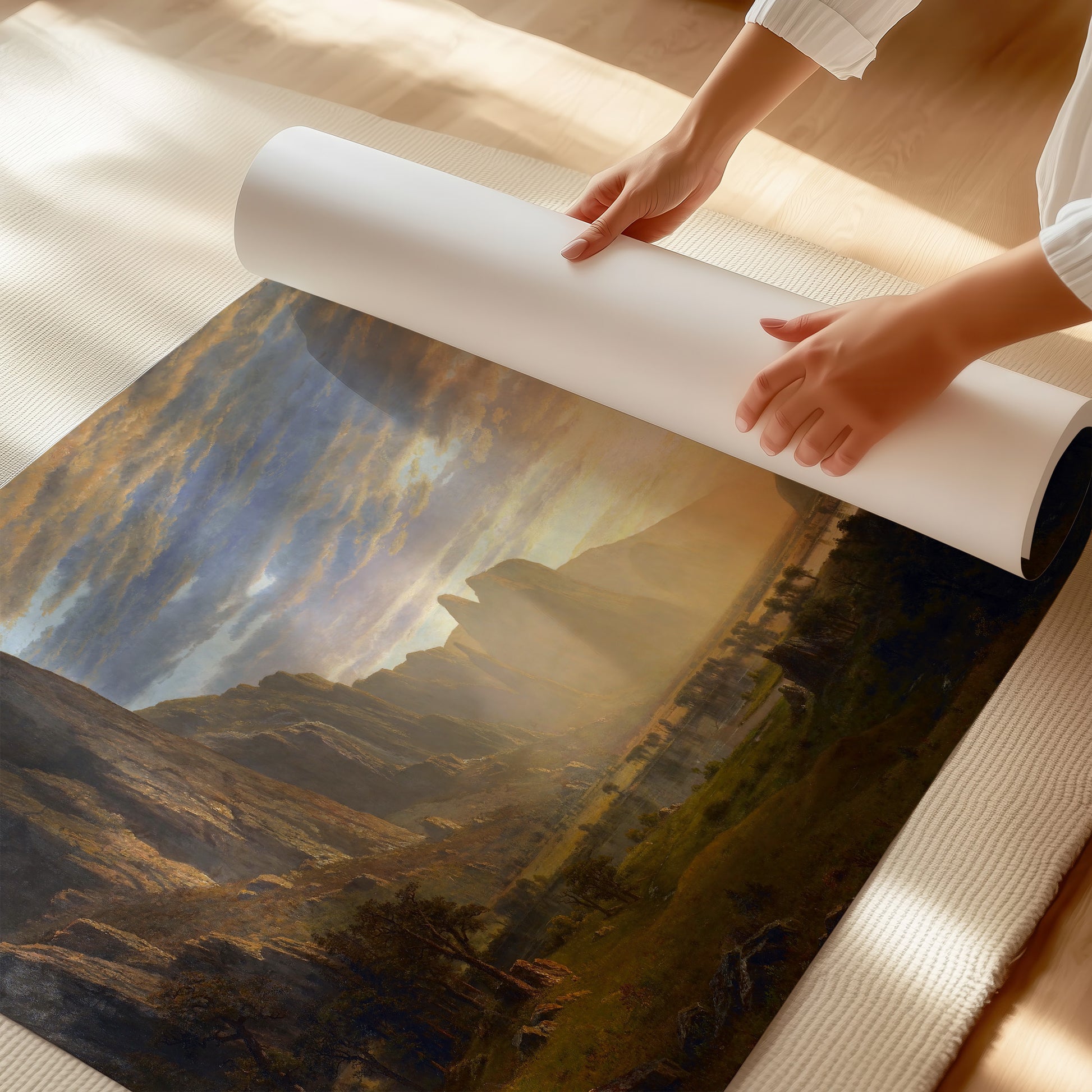 Looking Down Yosemite Valley – Albert Bierstadt, Classic Art Reproduction