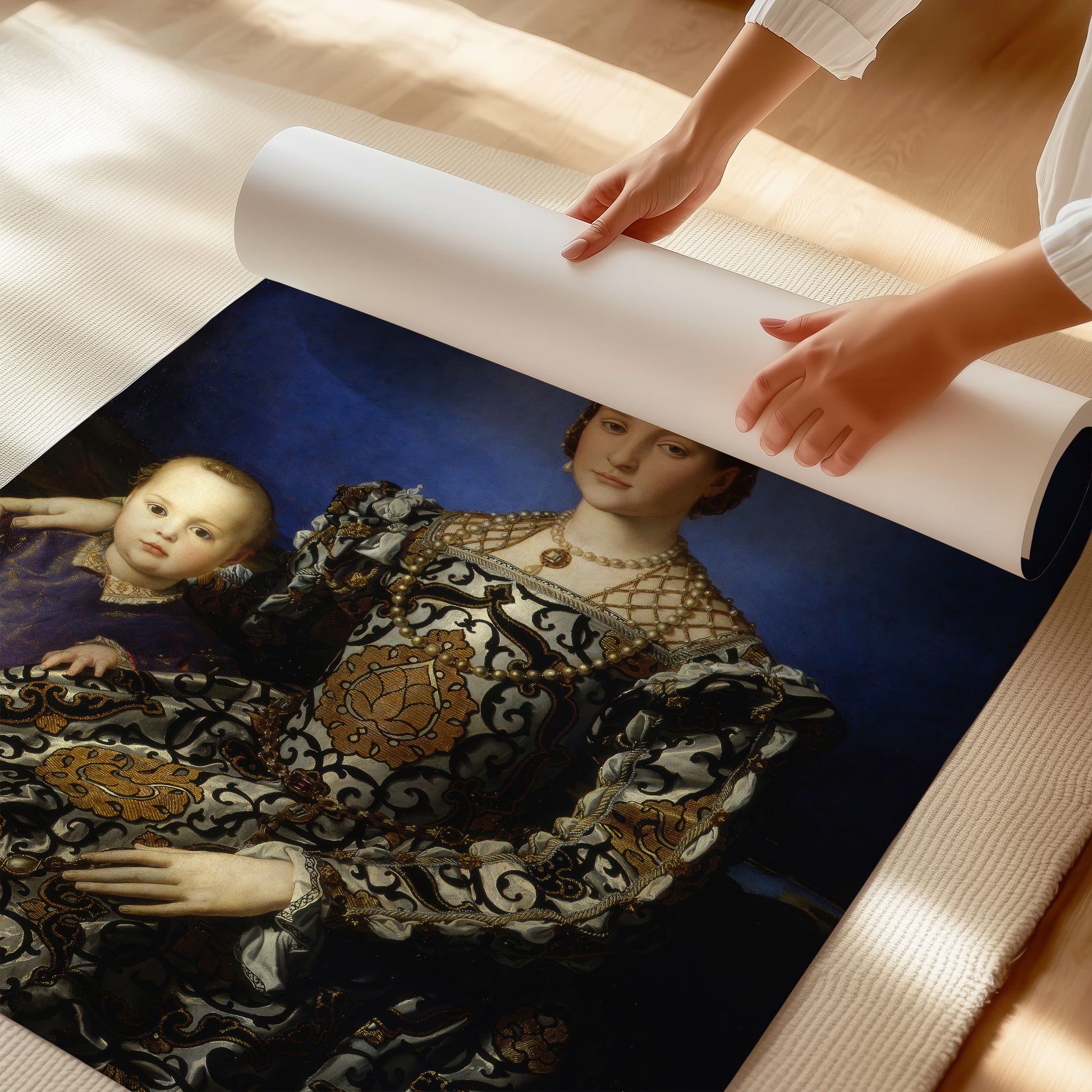 Portrait of Eleonora di Toledo with her son Giovanni – Bronzino, Classic Art Reproduction