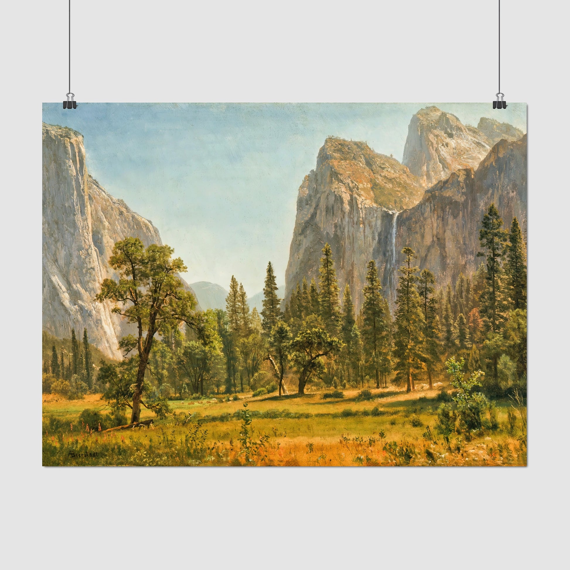 Bridal Veil Falls, Yosemite Valley – Albert Bierstadt, Classic Art Reproduction