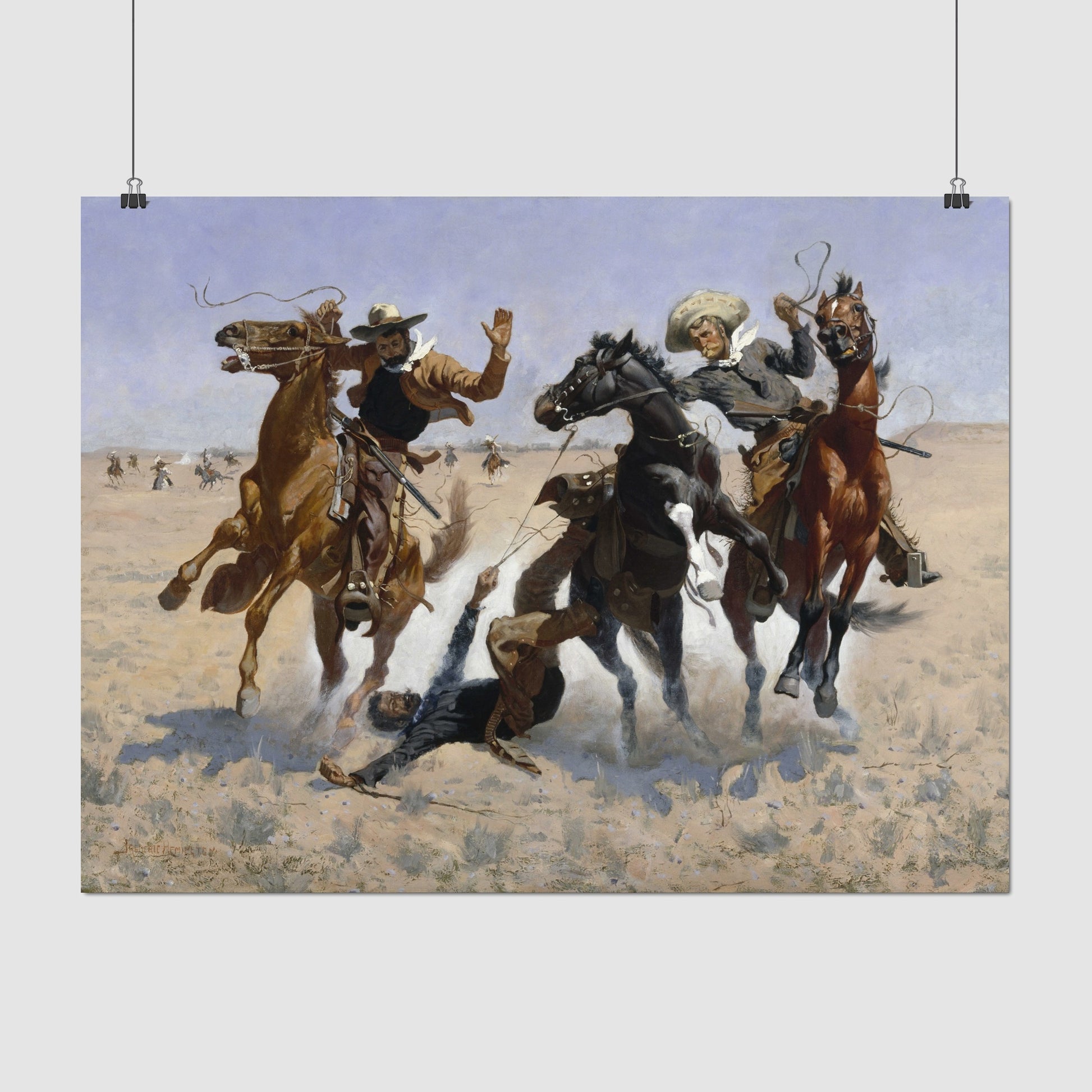 Aiding a Comrade – Frederic Remington, Classic Art Reproduction
