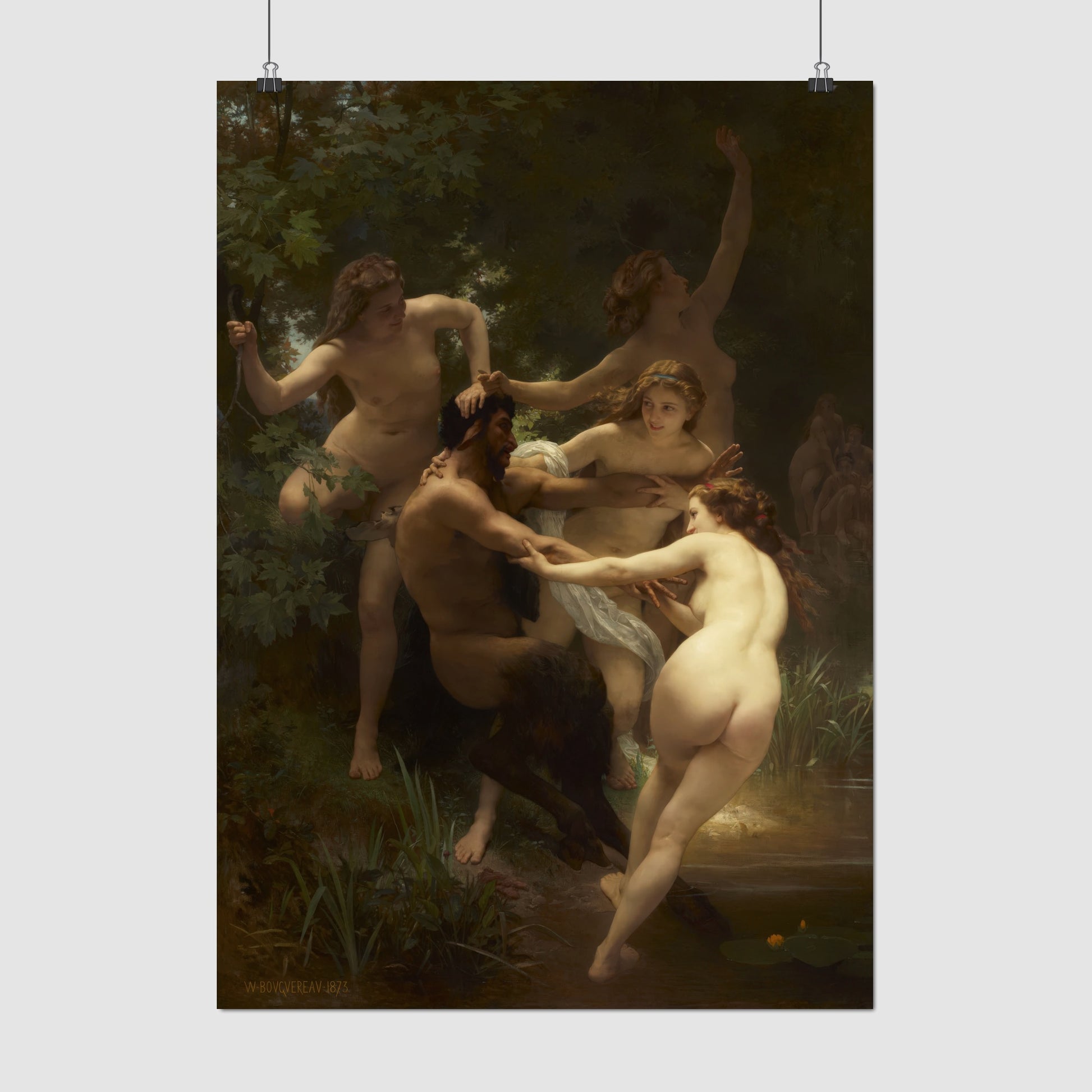 Nymphs and Satyr – William-Adolphe Bouguereau, Classic Art Reproduction