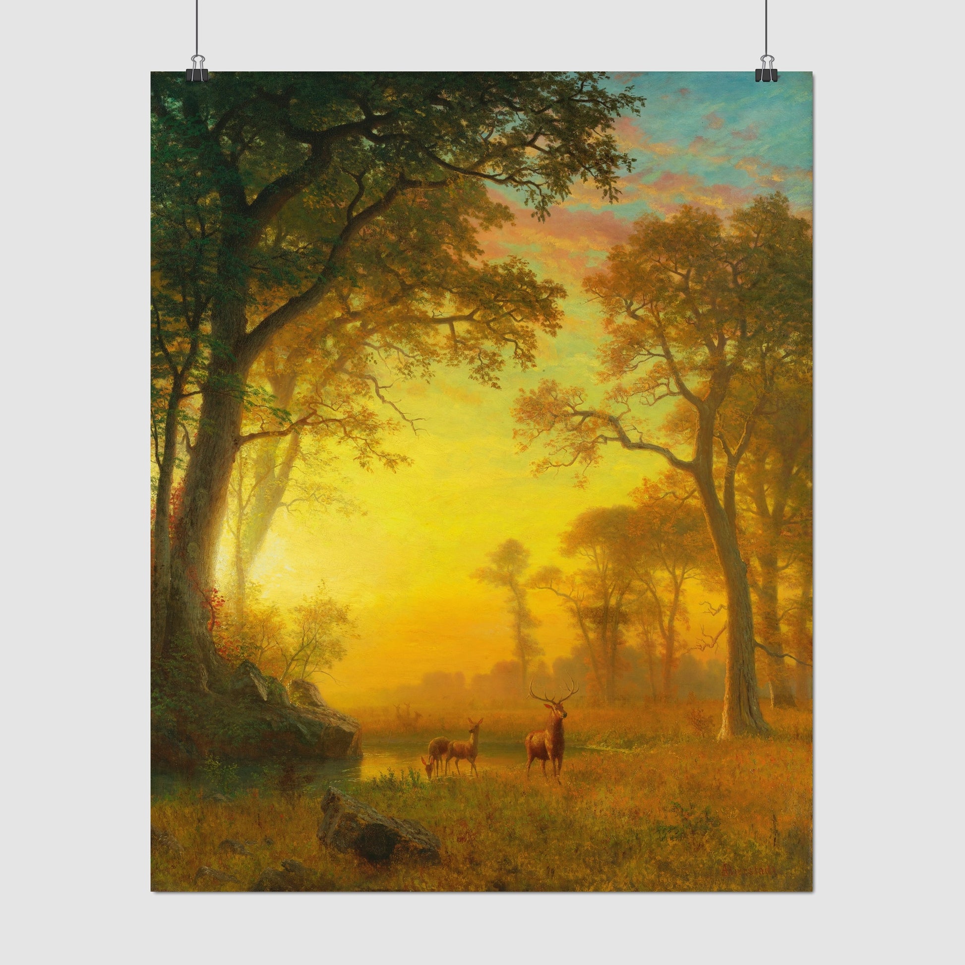 Light in the Forest – Albert Bierstadt, Classic Art Reproduction