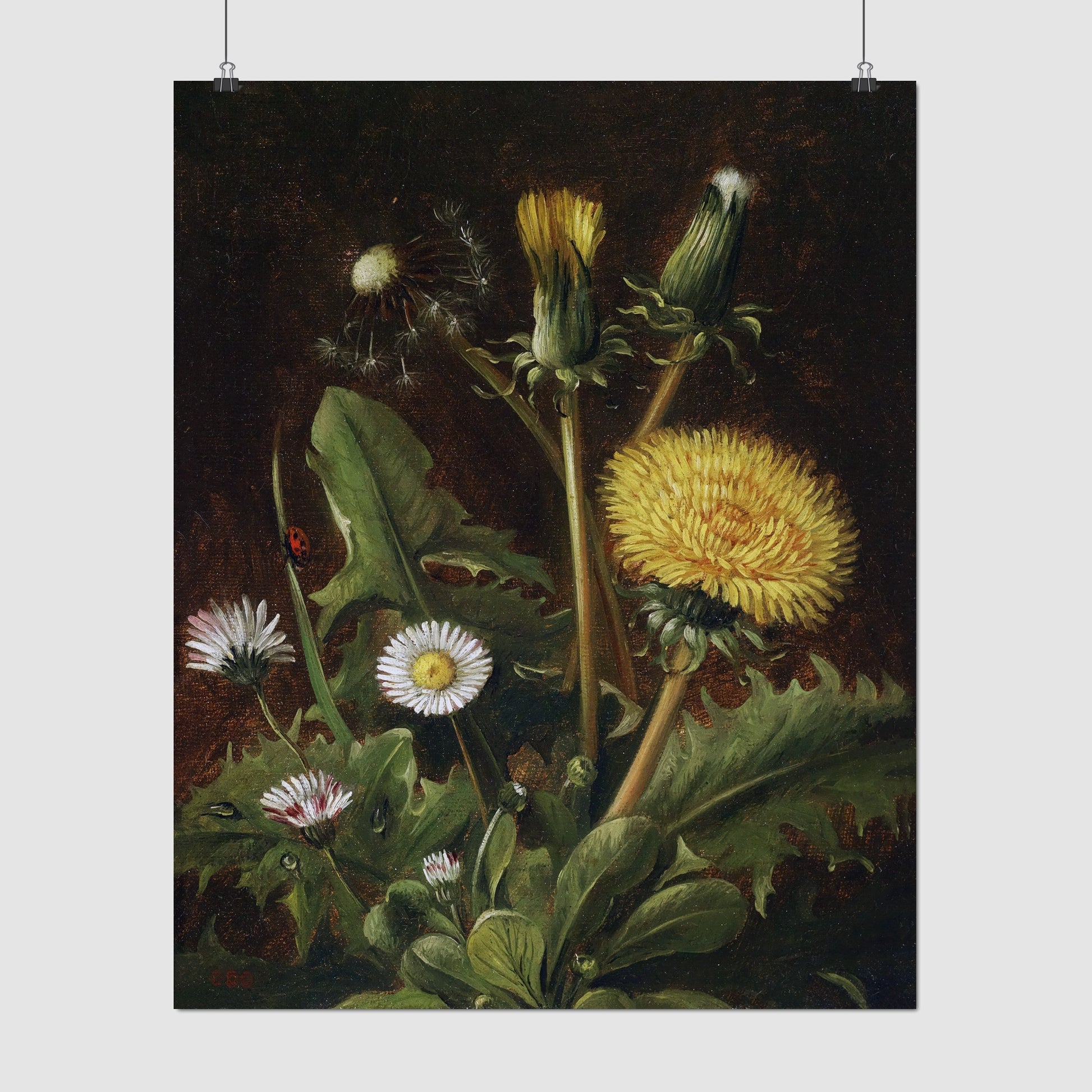 Still Life with Dandelions (19th century) – Otto Diderich Ottesen - Printed Masterpieces