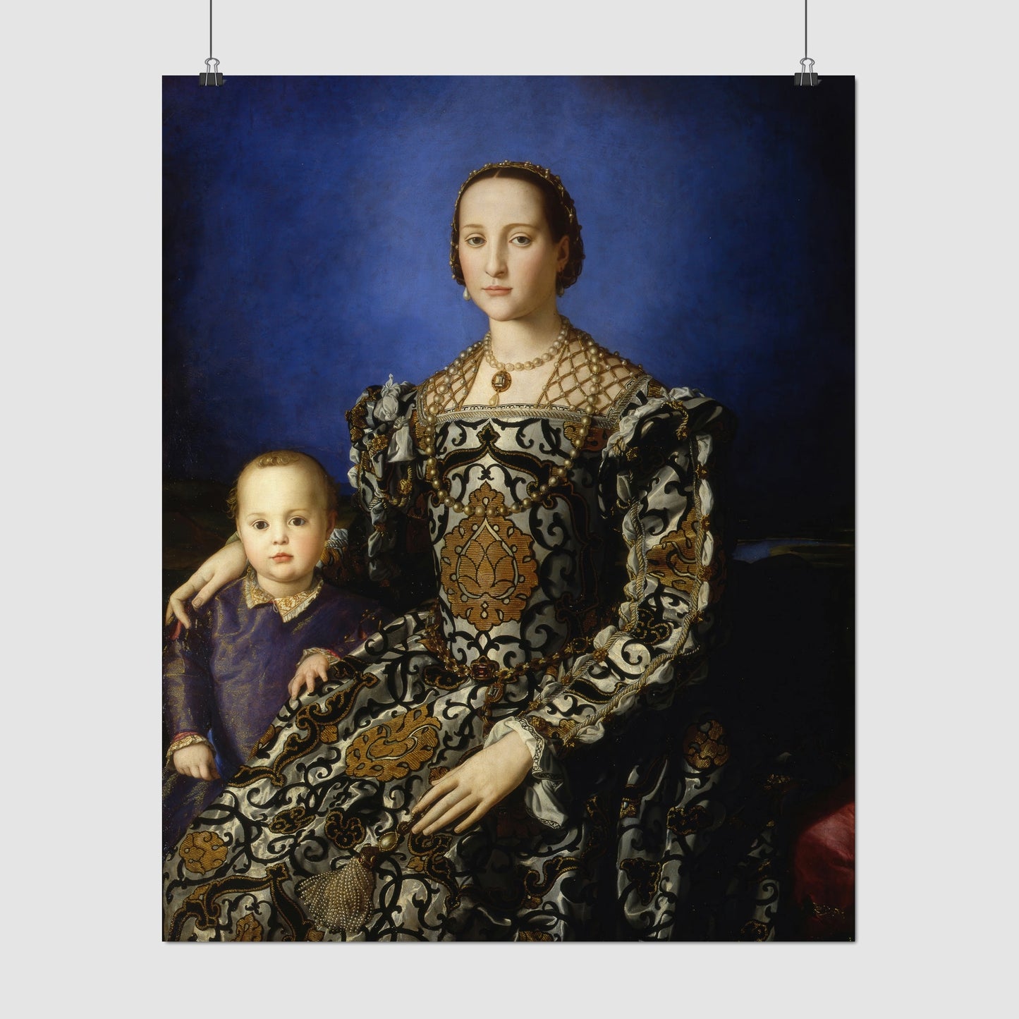 Portrait of Eleonora di Toledo with her son Giovanni – Bronzino, Classic Art Reproduction