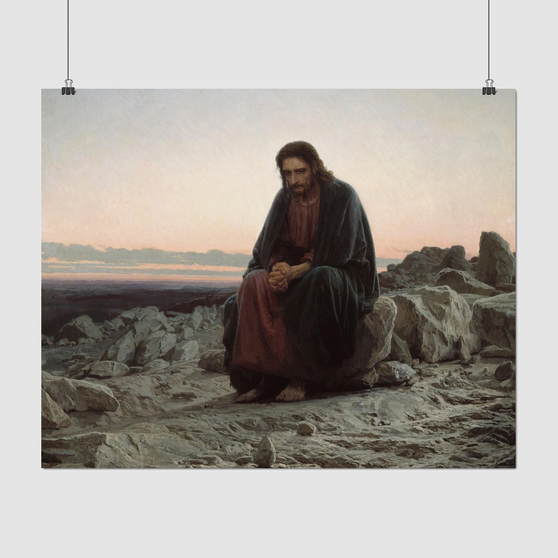 Christ in the Desert – Ivan Kramskoy, Classic Art Reproduction