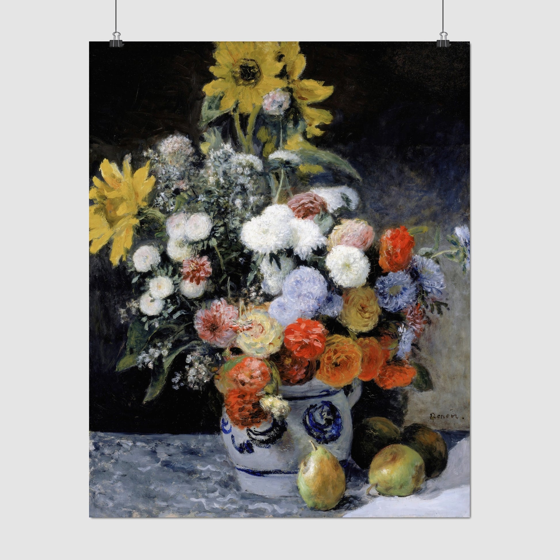 Mixed Flowers in an Earthenware Pot (1869) – Pierre - Auguste Renoir - Printed Masterpieces
