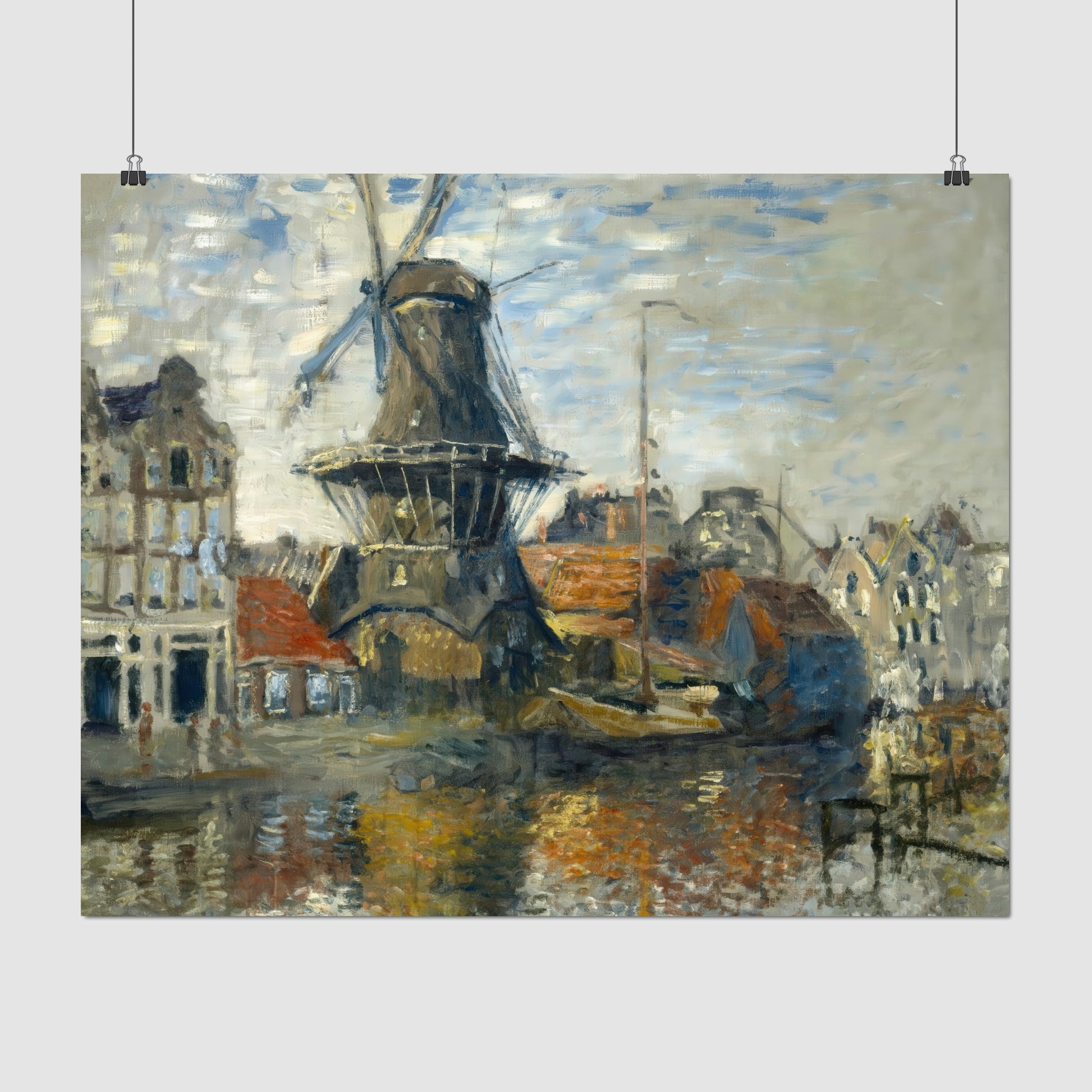 The Windmill on the Onbekende Gracht (1874) – Claude Monet - Printed Masterpieces