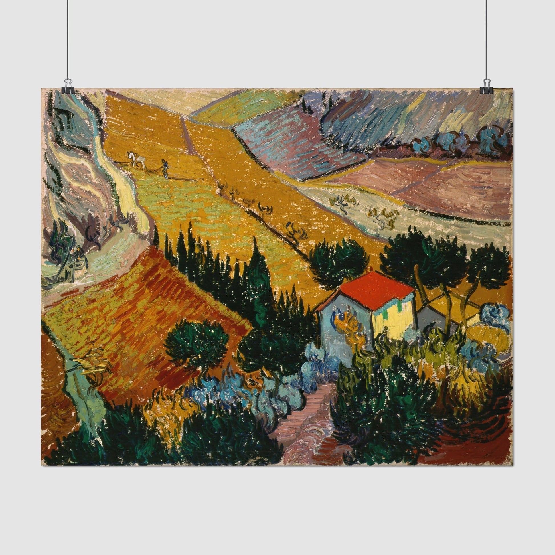 Valley with Ploughman (1889) – Vincent van Gogh - Printed Masterpieces