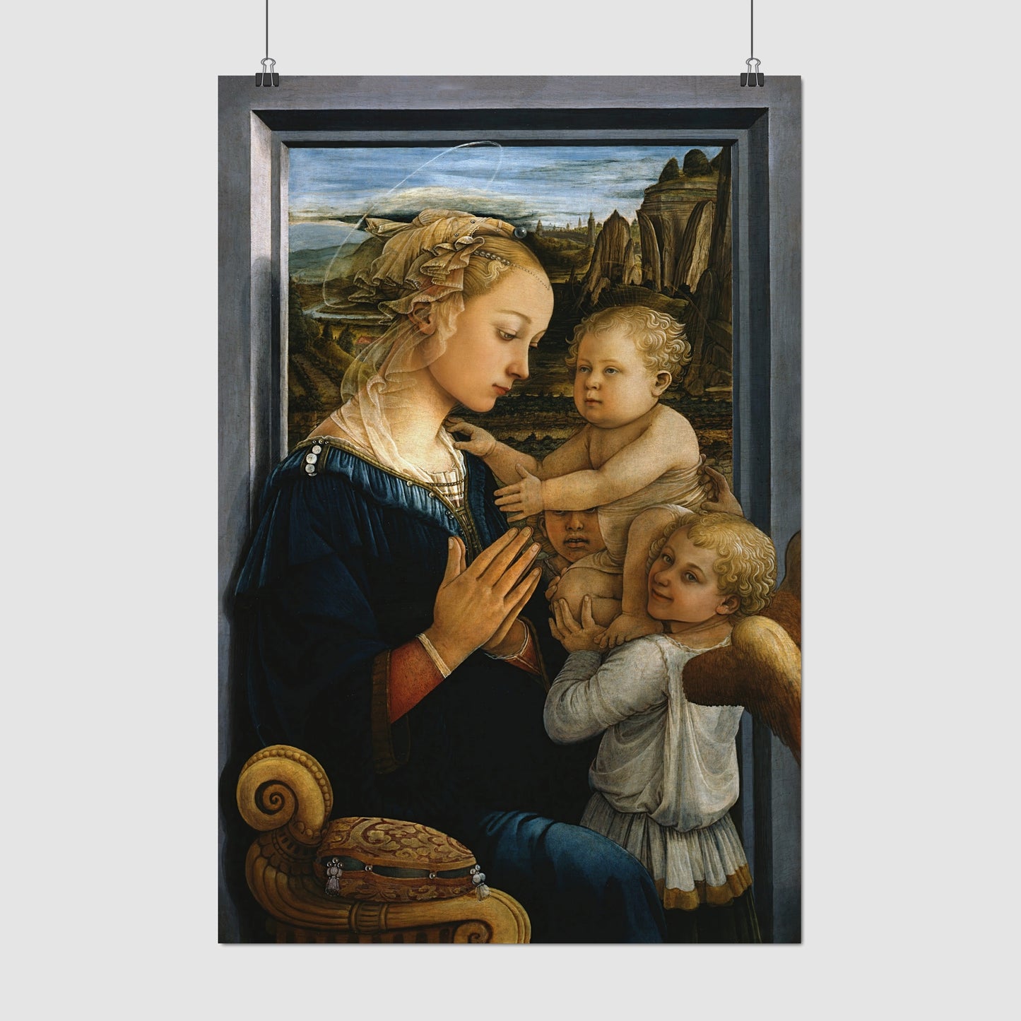 Madonna and Child with two Angels – Filippo Lippi, Classic Art Reproduction