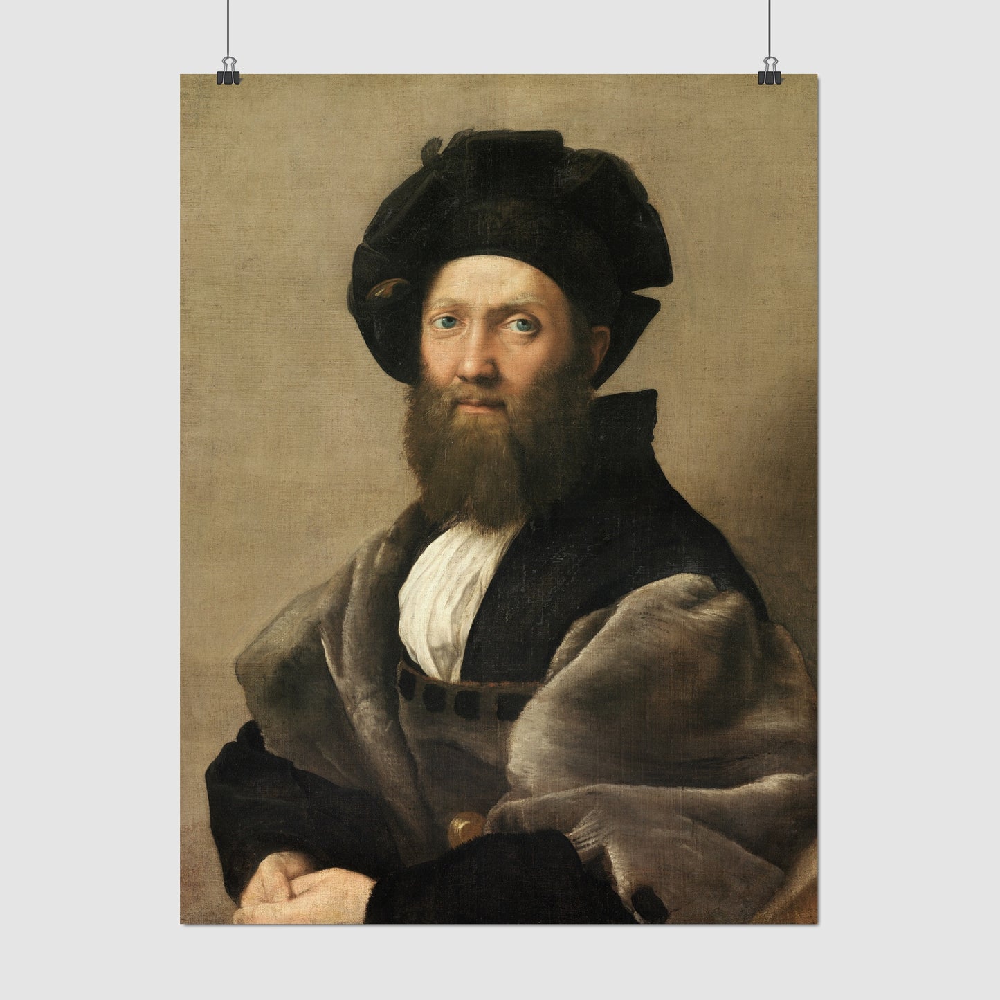Portrait of Baldassare Castiglione – Raphael Santi, Classic Art Reproduction