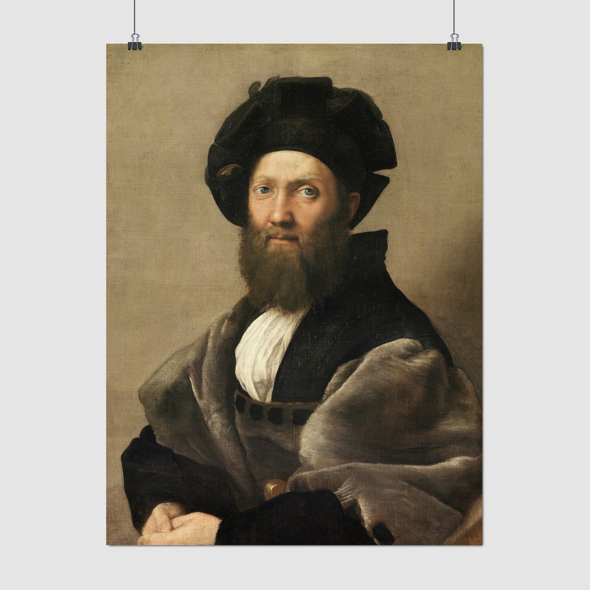 Portrait of Baldassare Castiglione – Raphael Santi, Classic Art Reproduction