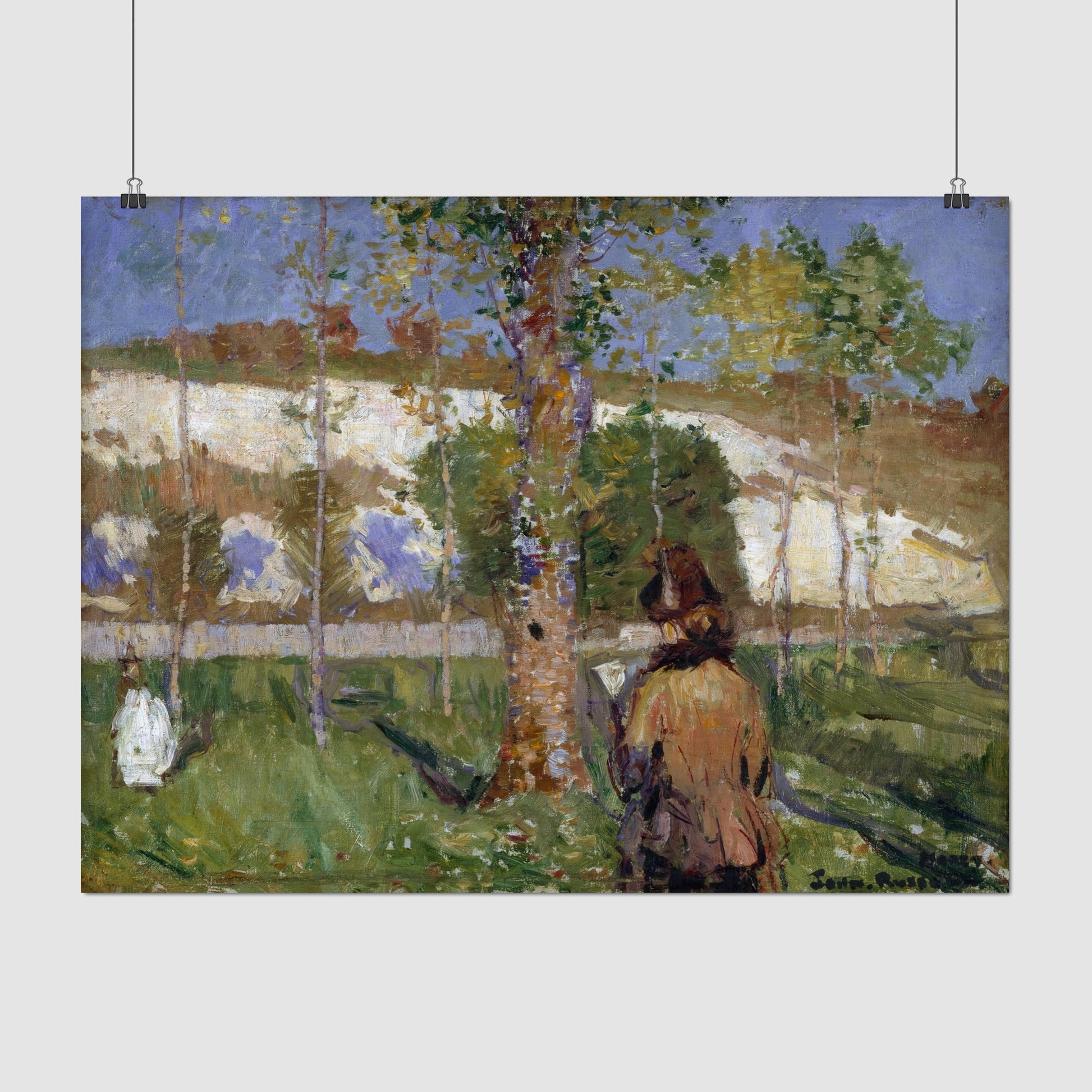 Madame Sisley on the banks of the Loing at Moret (1887) – John Peter Russell