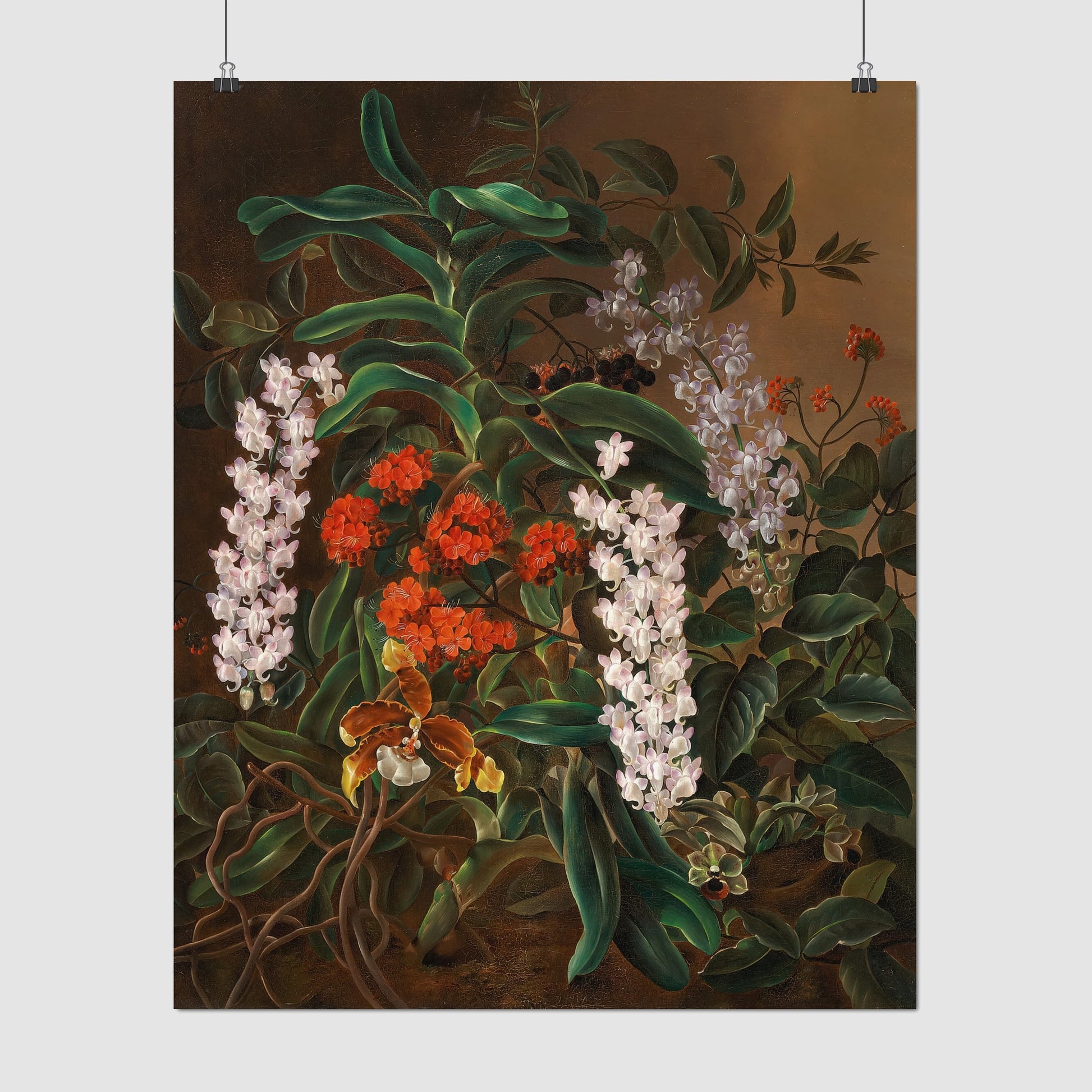 Still life with orchids and other flowers – Otto Diderich Ottesen, Classic Art Reproduction