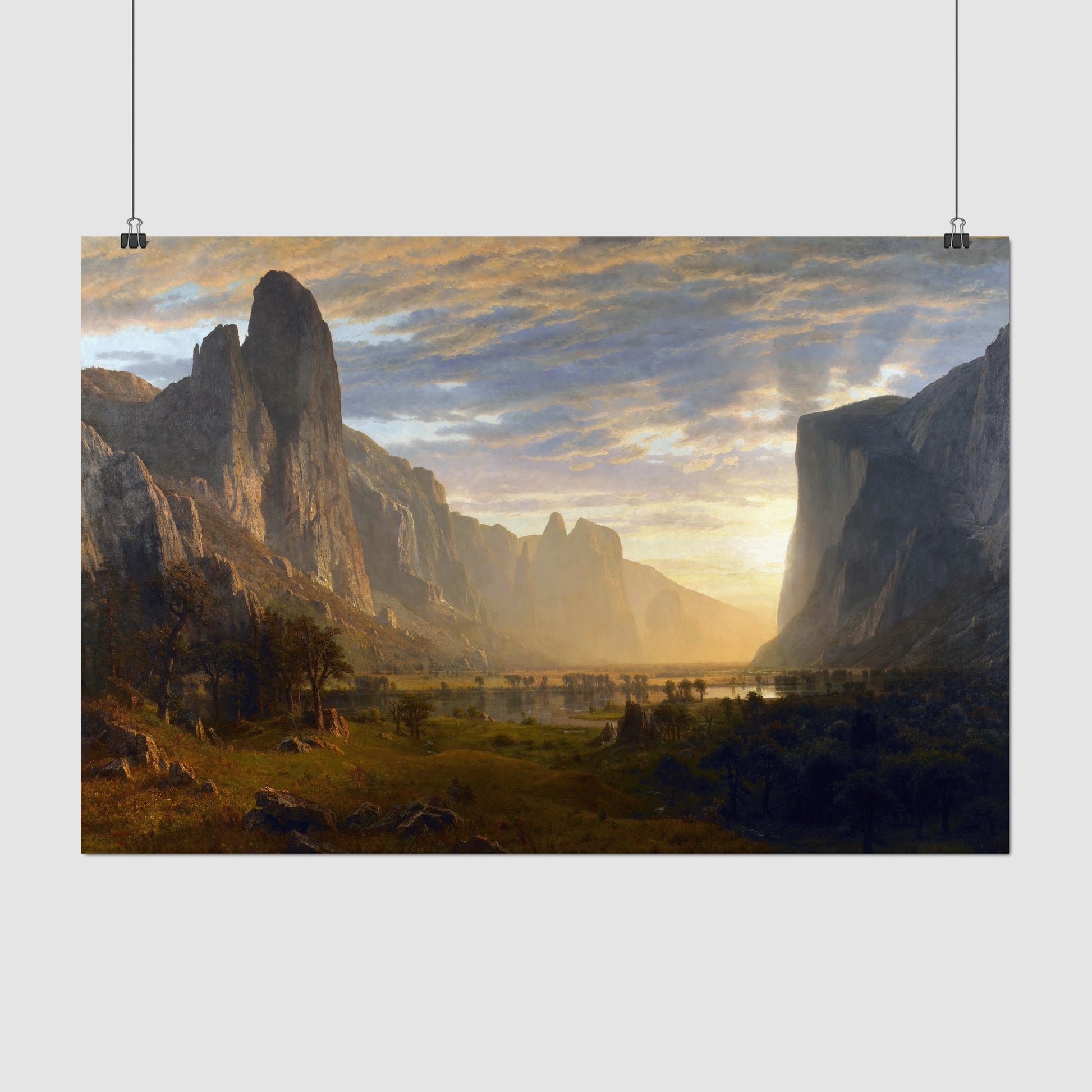 Looking Down Yosemite Valley – Albert Bierstadt, Classic Art Reproduction