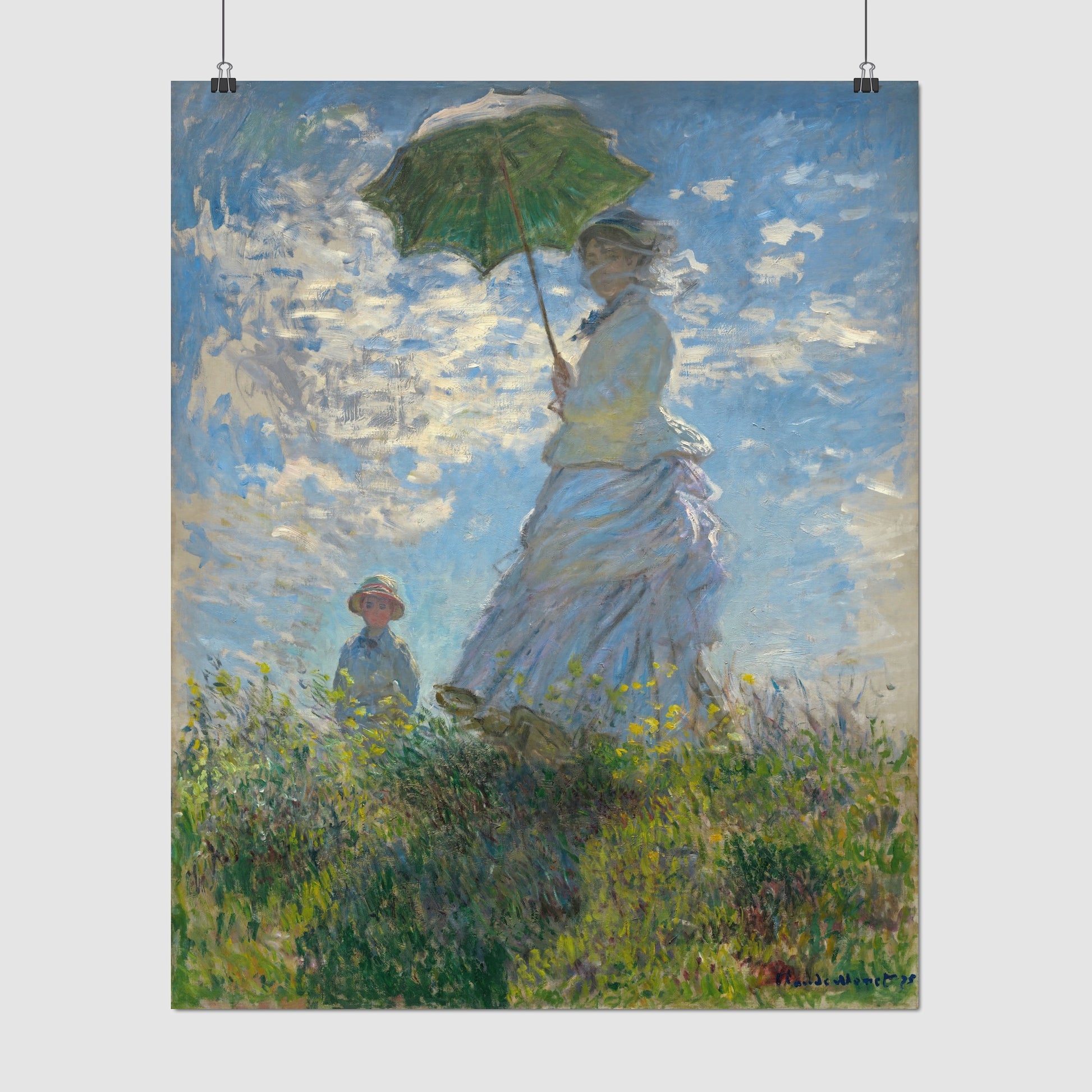 Woman with a Parasol – Claude Monet, Classic Art Reproduction