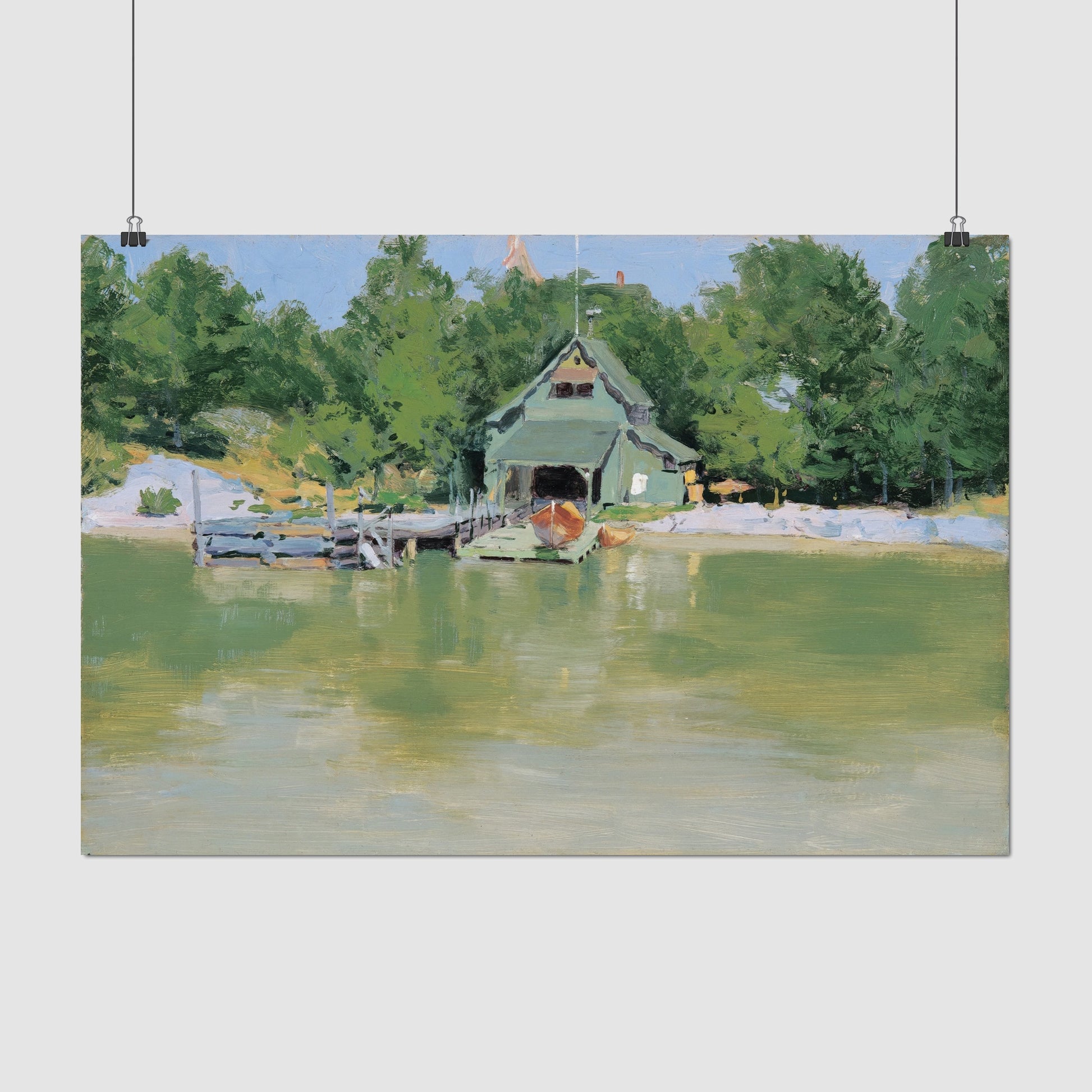 Boat House at Ingleneuk (1903) – Frederic Remington - Printed Masterpieces