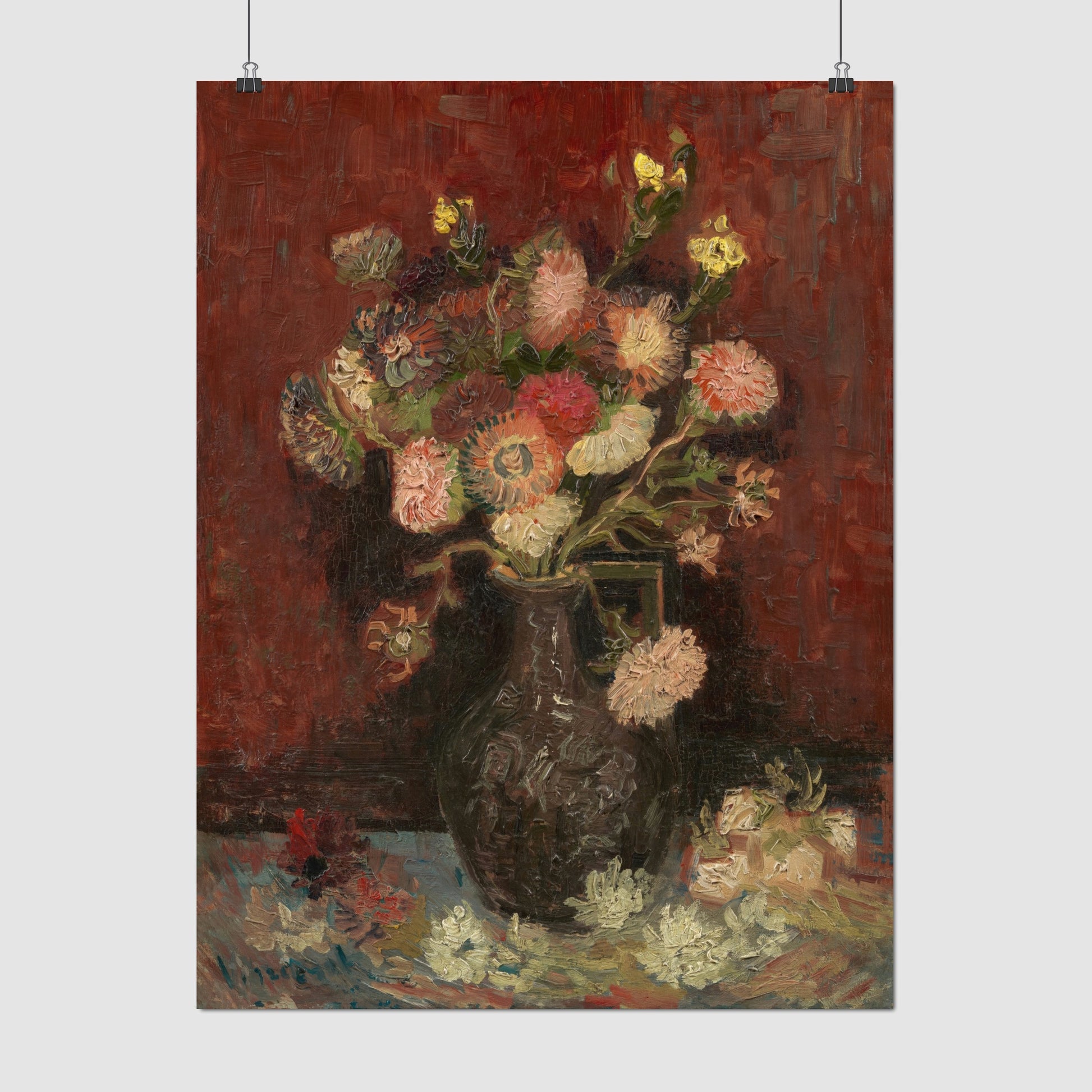 Vase with Chinese Asters and Gladioli (1886) – Vincent van Gogh - Printed Masterpieces