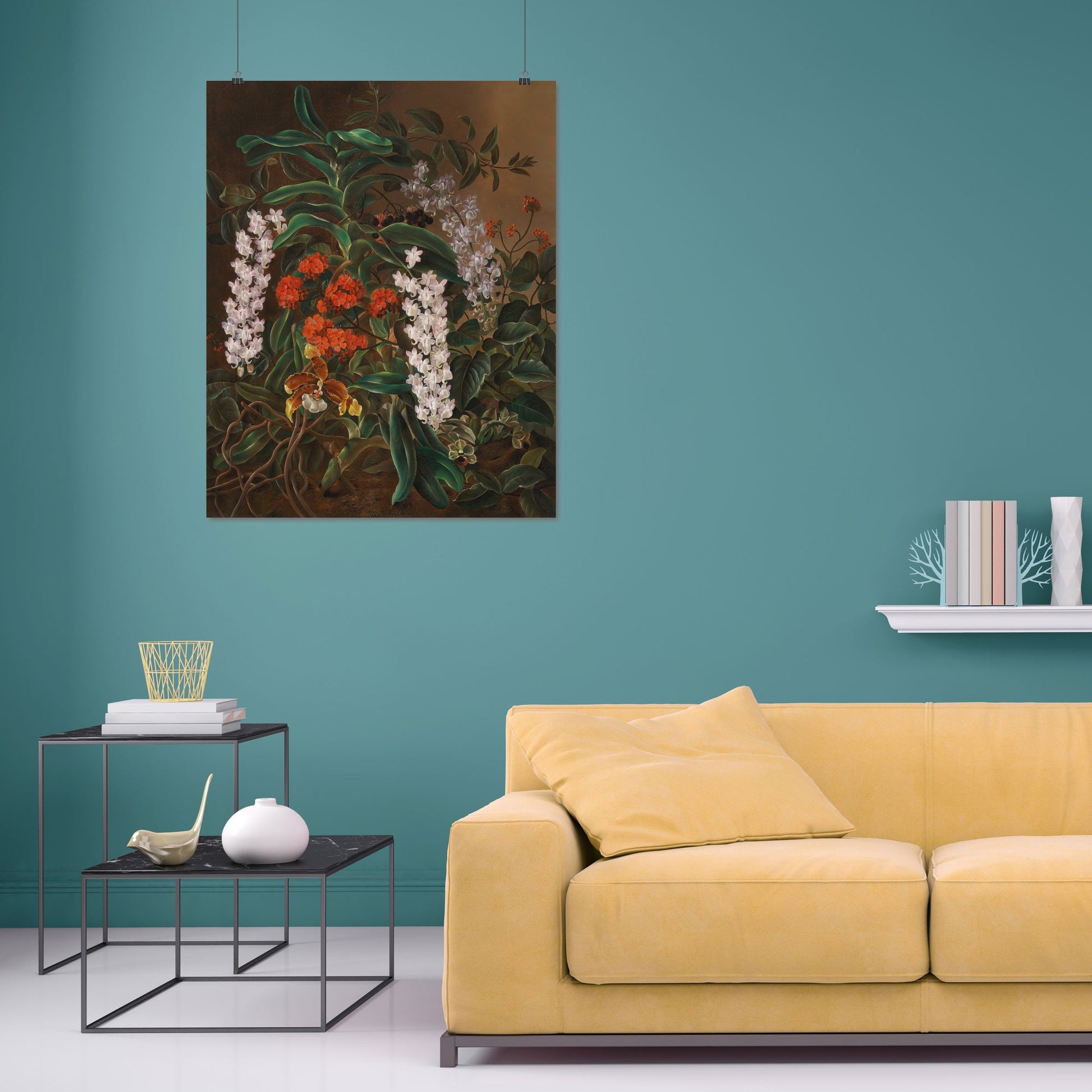 Still life with orchids and other flowers (1834–1892) – Otto Diderich Ottesen - Printed Masterpieces