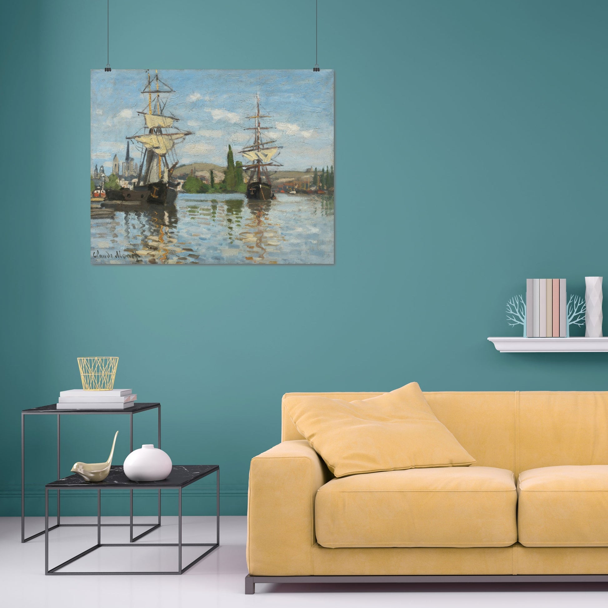 Ships Riding on the Seine at Rouen (1872–1873) – Claude Monet - Printed Masterpieces