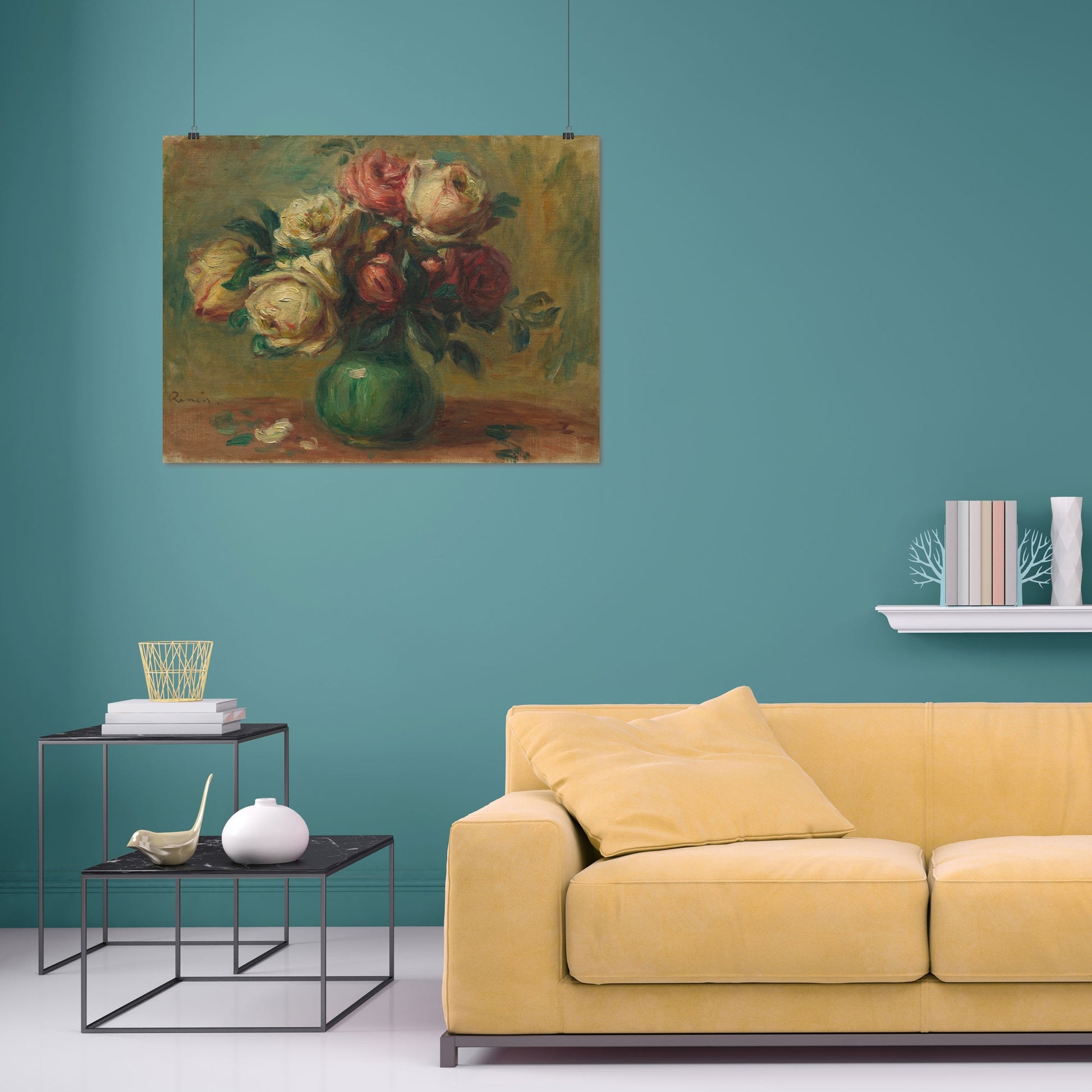 Roses in a Vase (1890) – Pierre-Auguste Renoir