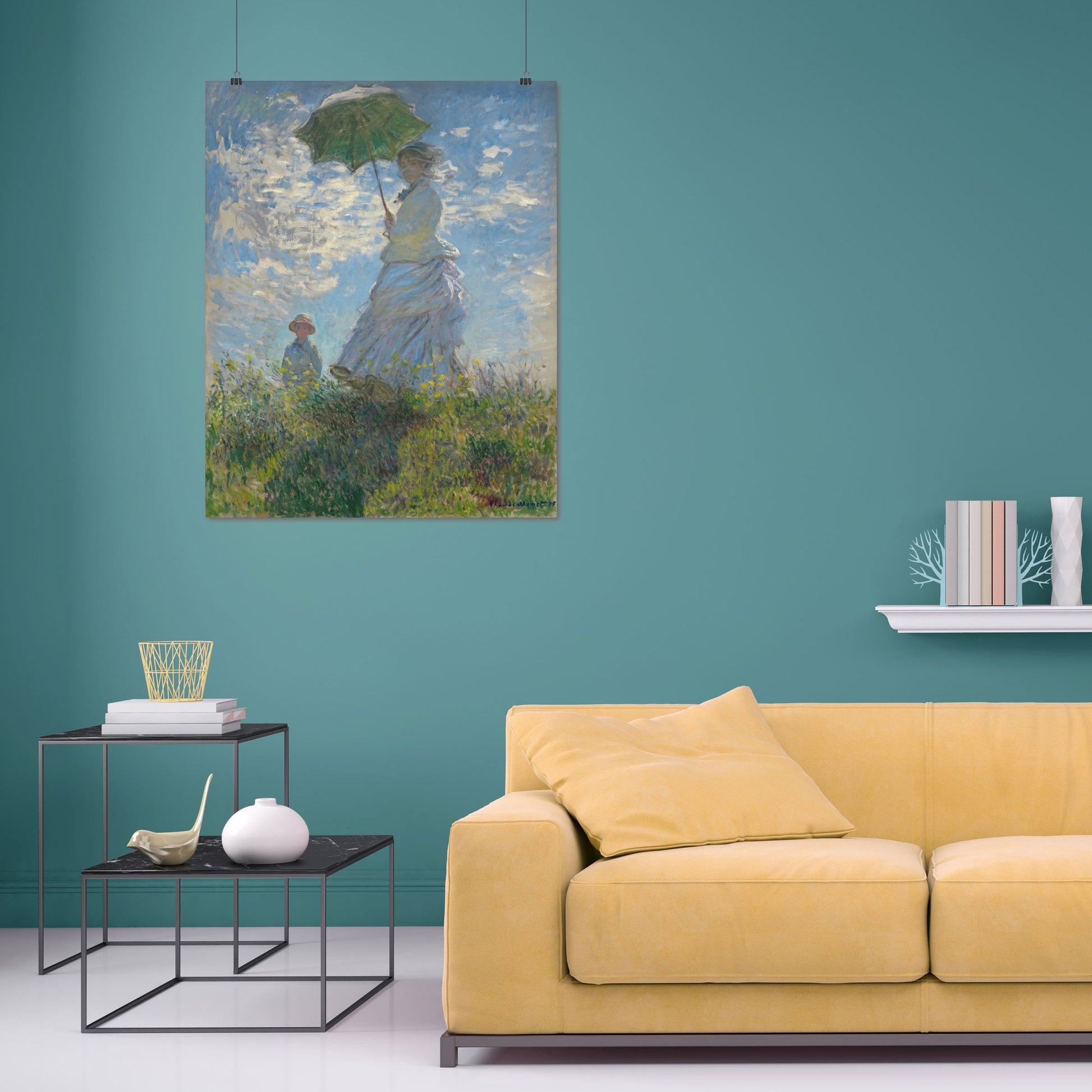 Woman with a Parasol – Claude Monet, Classic Art Reproduction