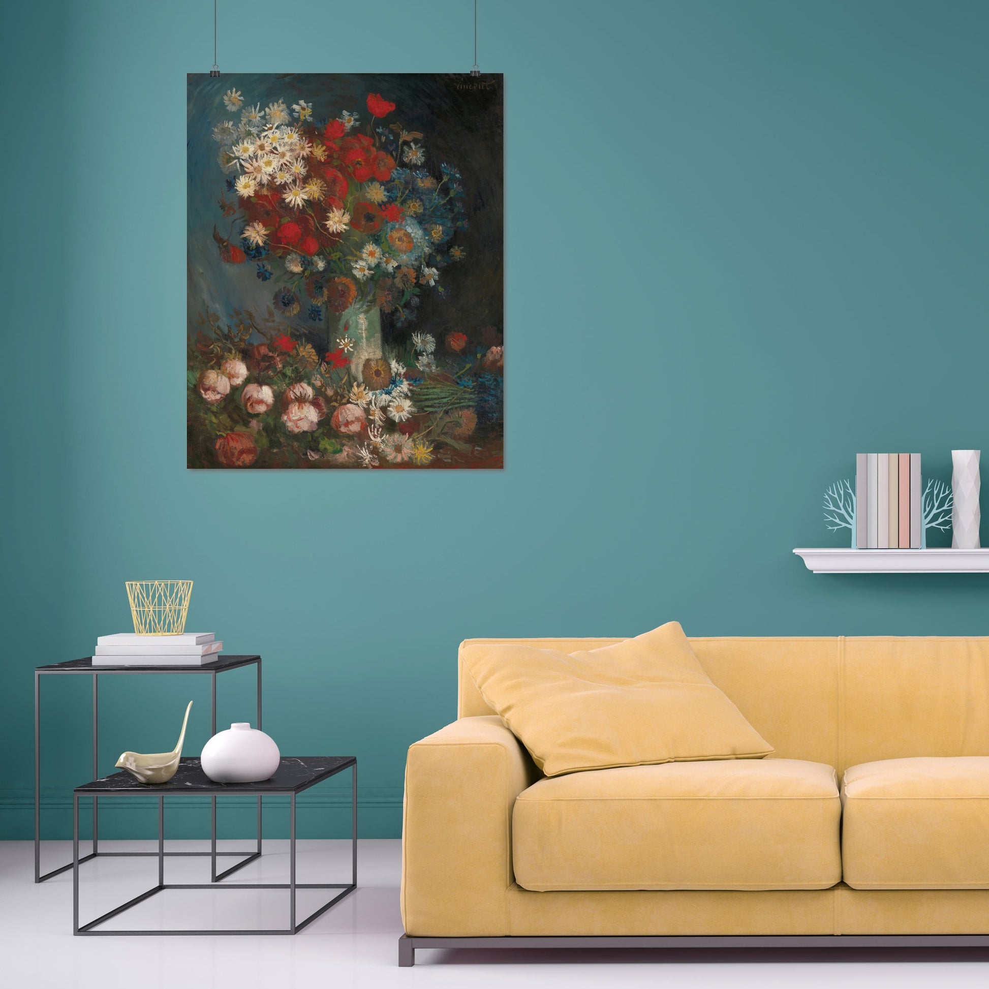 Still life with meadow flowers and roses – Vincent van Gogh, Classic Art Reproduction