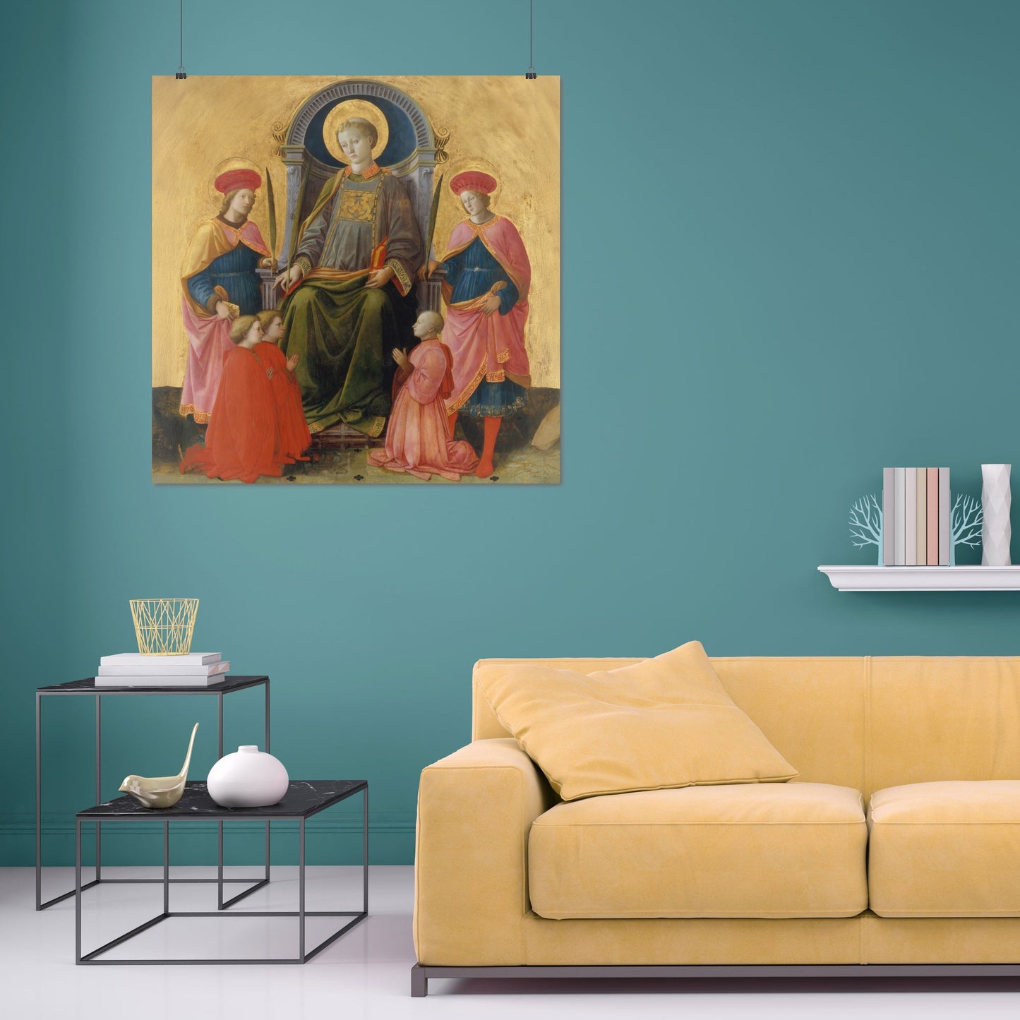 Saint Lawrence Enthroned with Saints and Donors – Filippo Lippi, Classic Art Reproduction