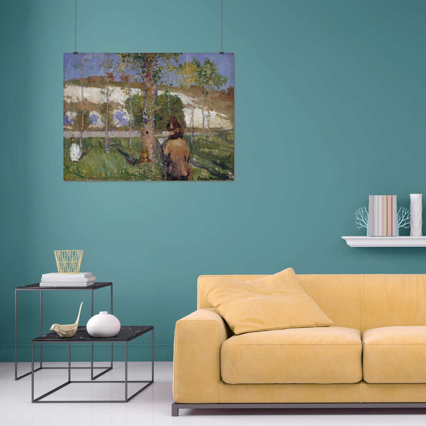 Madame Sisley on the banks of the Loing at Moret (1887) – John Peter Russell