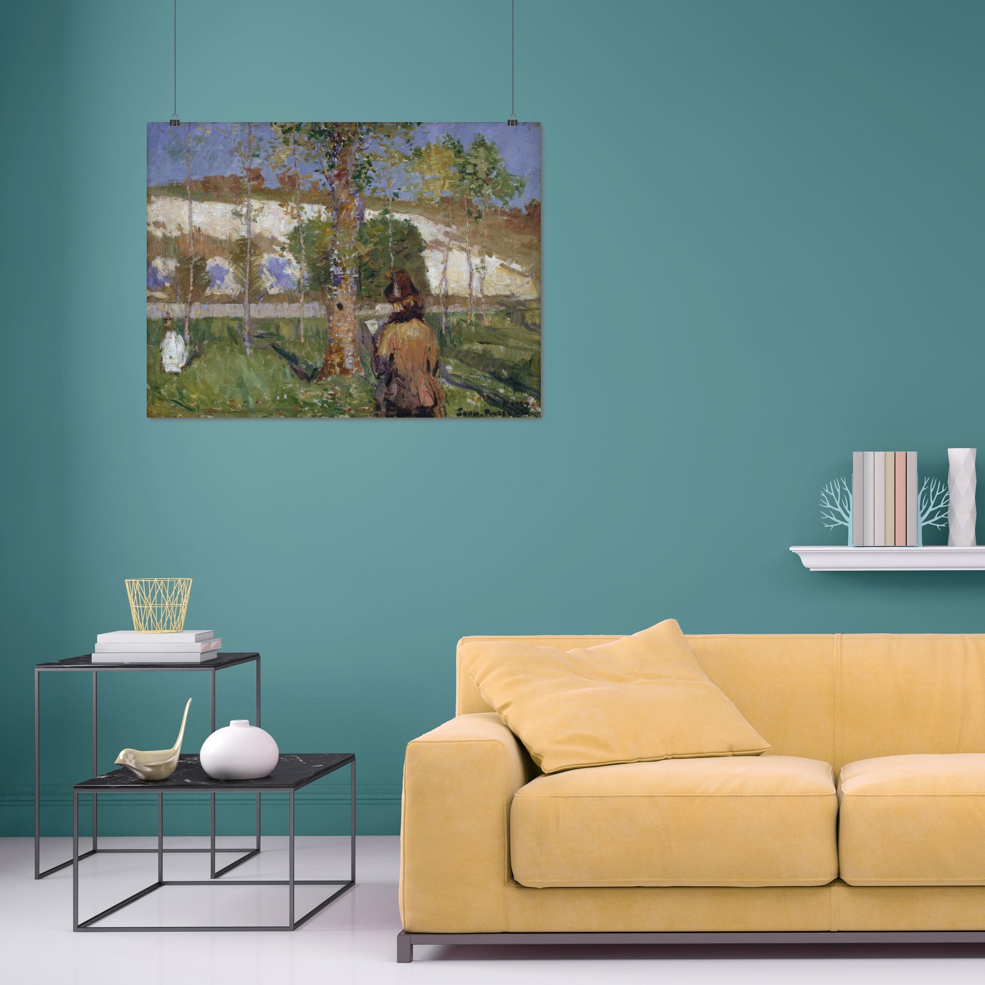 Madame Sisley on the banks of the Loing at Moret (1887) – John Peter Russell